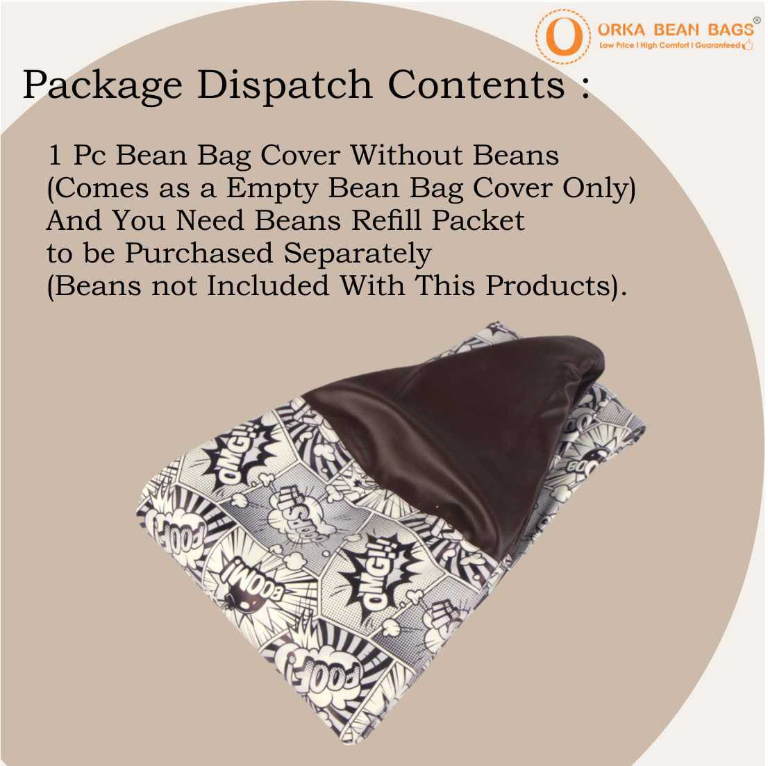 Orka Autumn Seamless Pattern with Trees Theme Printed Bean Bag view 5