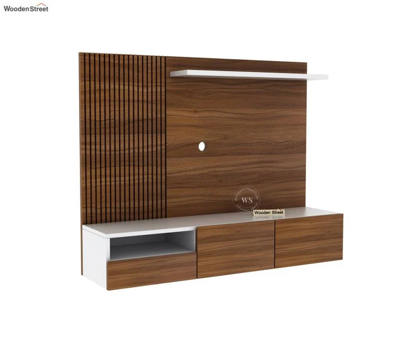 Hailey Engineered Wood Wall-Mounted Tv Unit with Shelf & Drawers view 2
