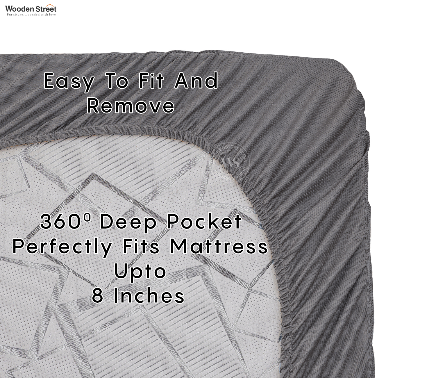 Matrix Ultra Soft Melange Cotton Breathable Hypoallergenic Waterproof Mattress Protector – King Size (78x72 inches, Grey) view 6