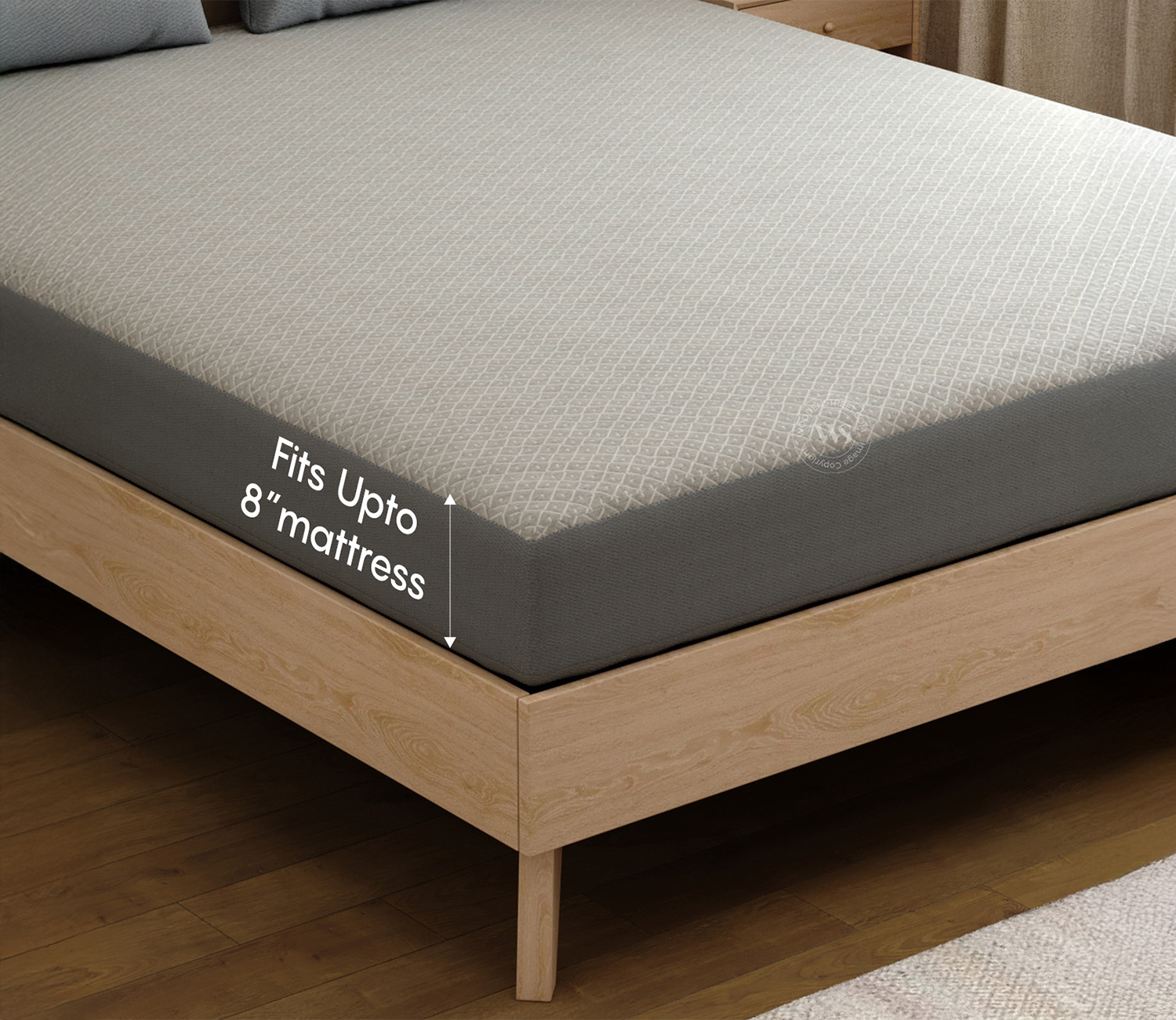 Matrix Ultra Soft Melange Cotton Breathable Hypoallergenic Waterproof Mattress Protector – King Size (78x72 inches, Grey) view 5