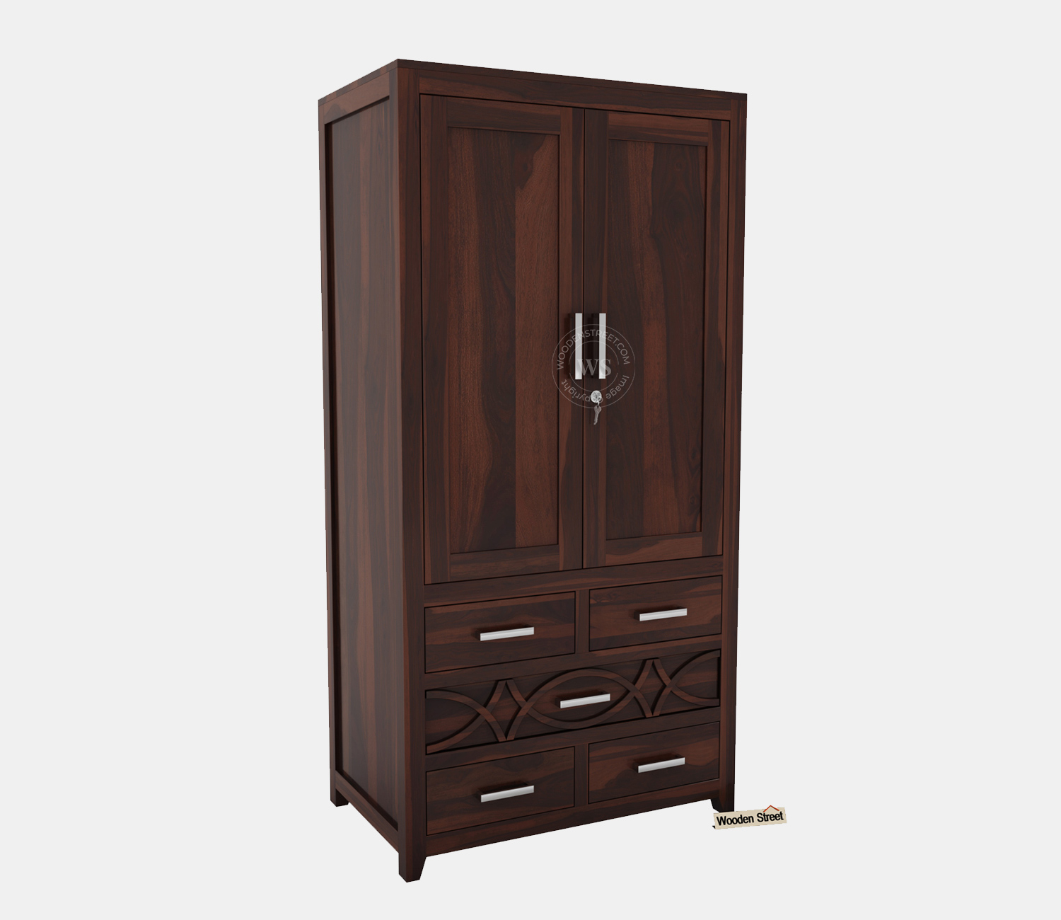 Allan 2 Door Multi-Utility Wardrobe – Honey Finish view 2