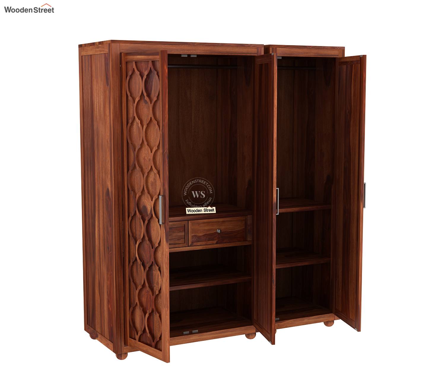 Montana 3 Door Multi-Utility Wardrobe – Honey Finish