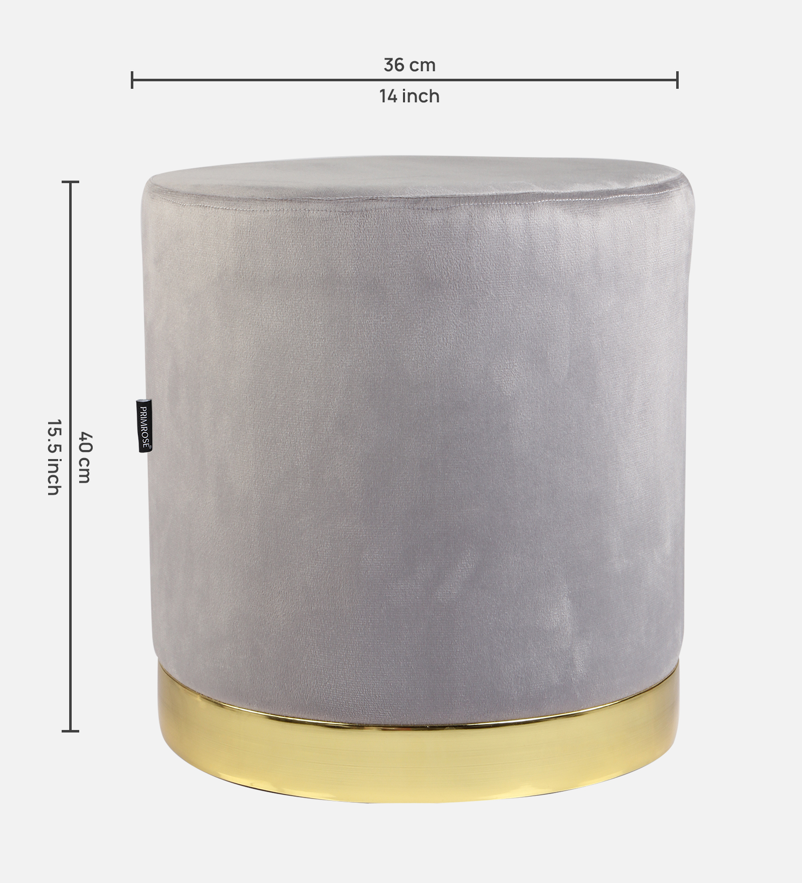 Primrose Candy Ottoman Sitting, Pouffes Stool for Living Room - Grey view 4