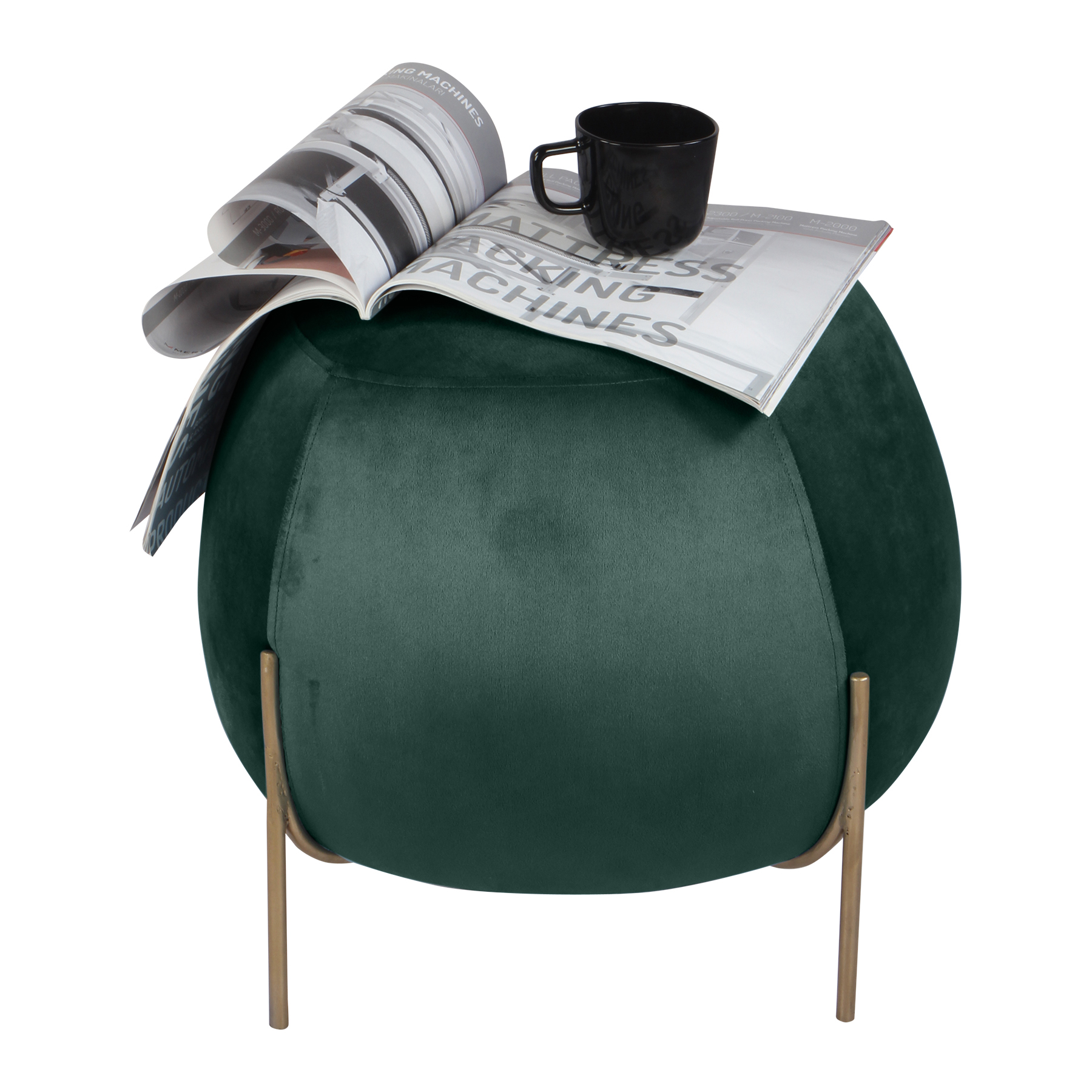 Primrose Otto Ottoman Sitting, Pouffes Stool for Living Room - Green view 2