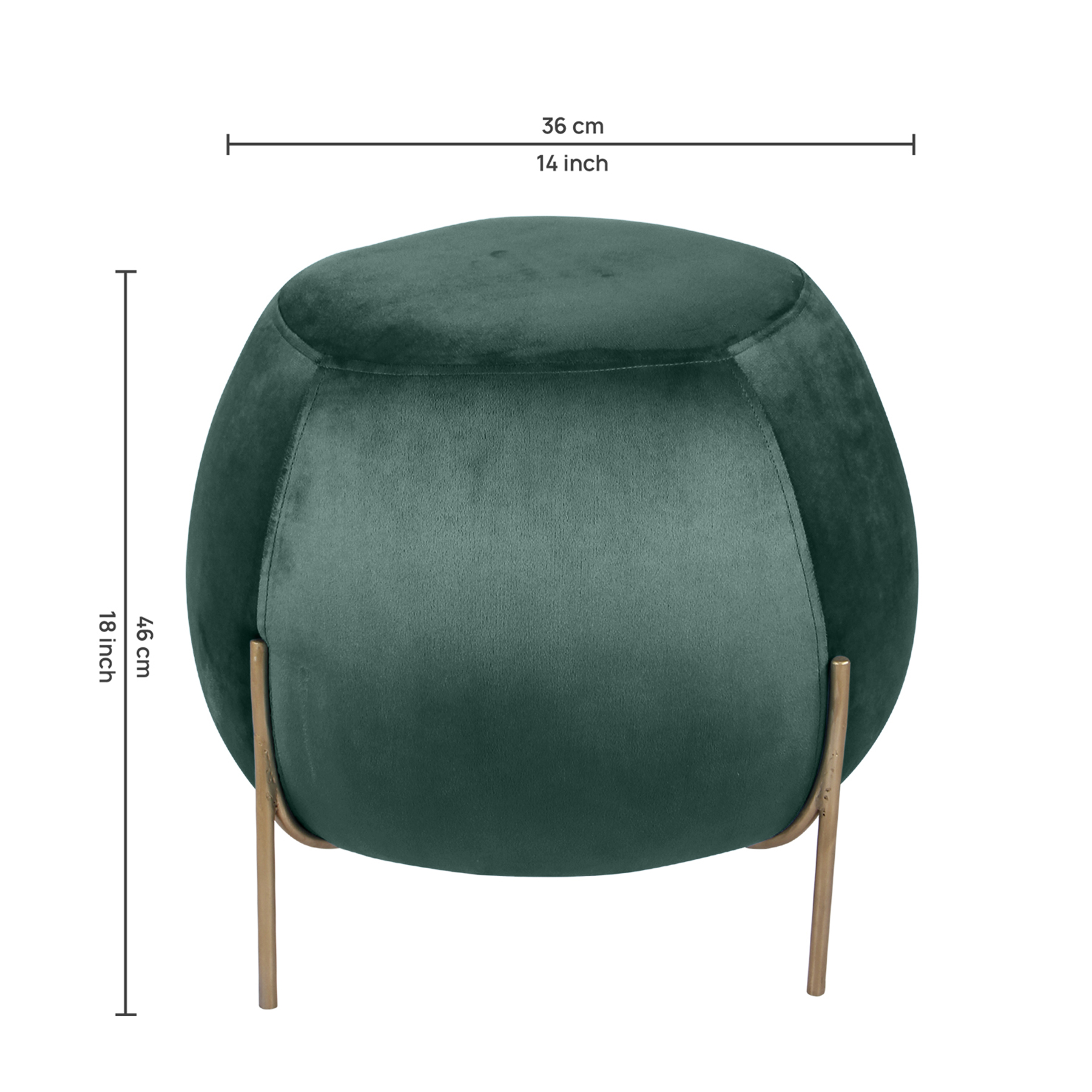 Primrose Otto Ottoman Sitting, Pouffes Stool for Living Room - Green view 3