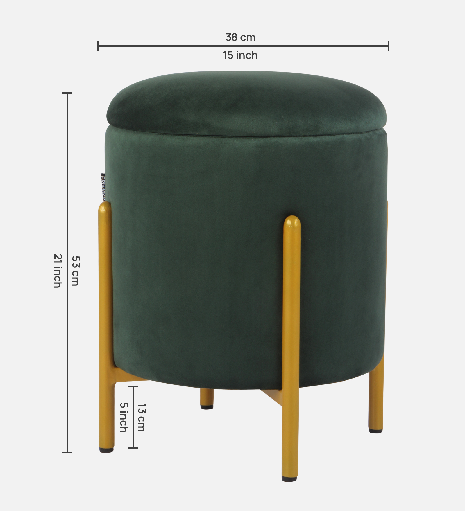 Primrose Dunzo Ottoman Sitting, Pouffes Stool for Living Room - Green view 5