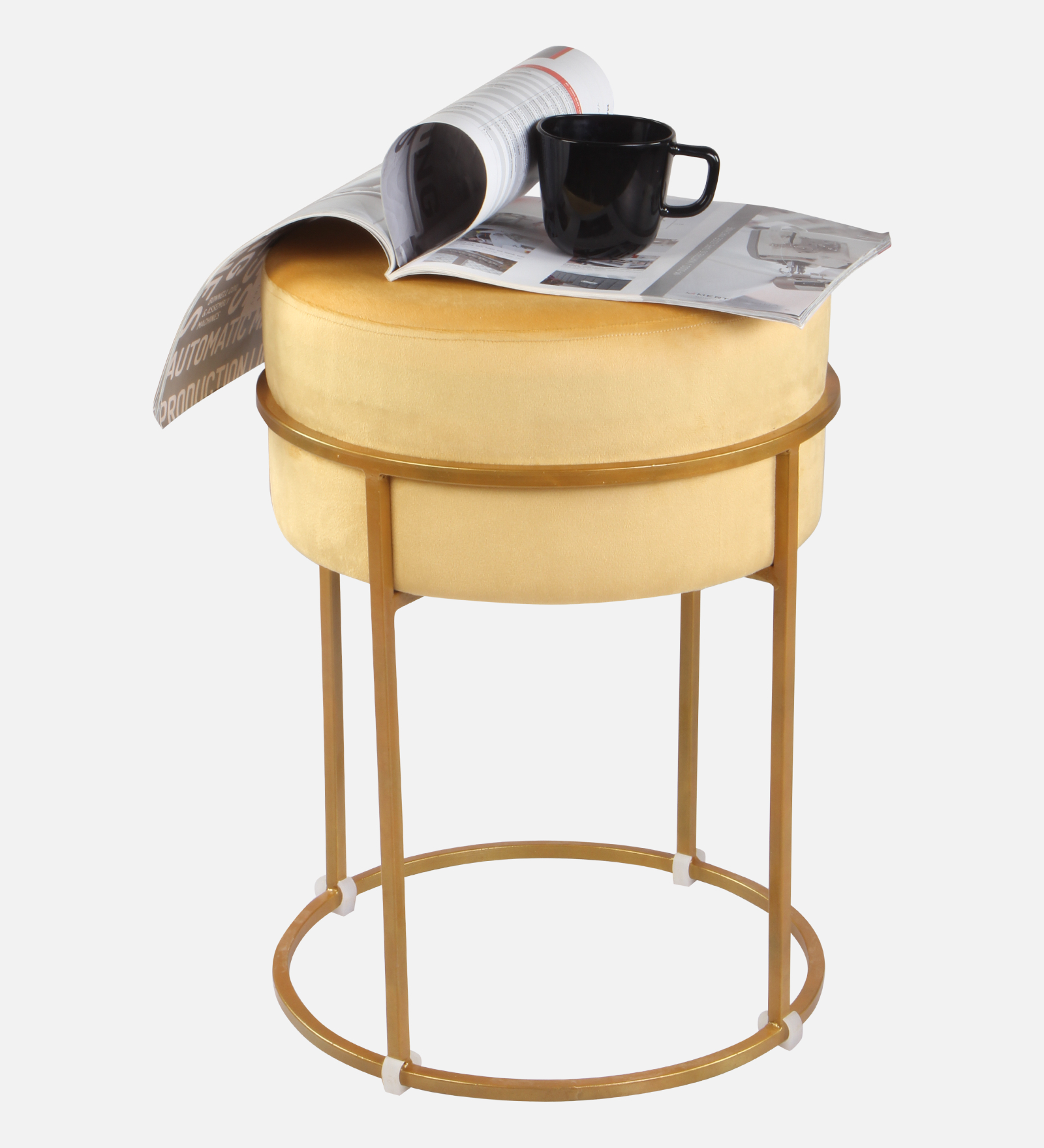 Primrose Glen Ottoman Sitting, Pouffes Stool for Living Room - Yellow view 7