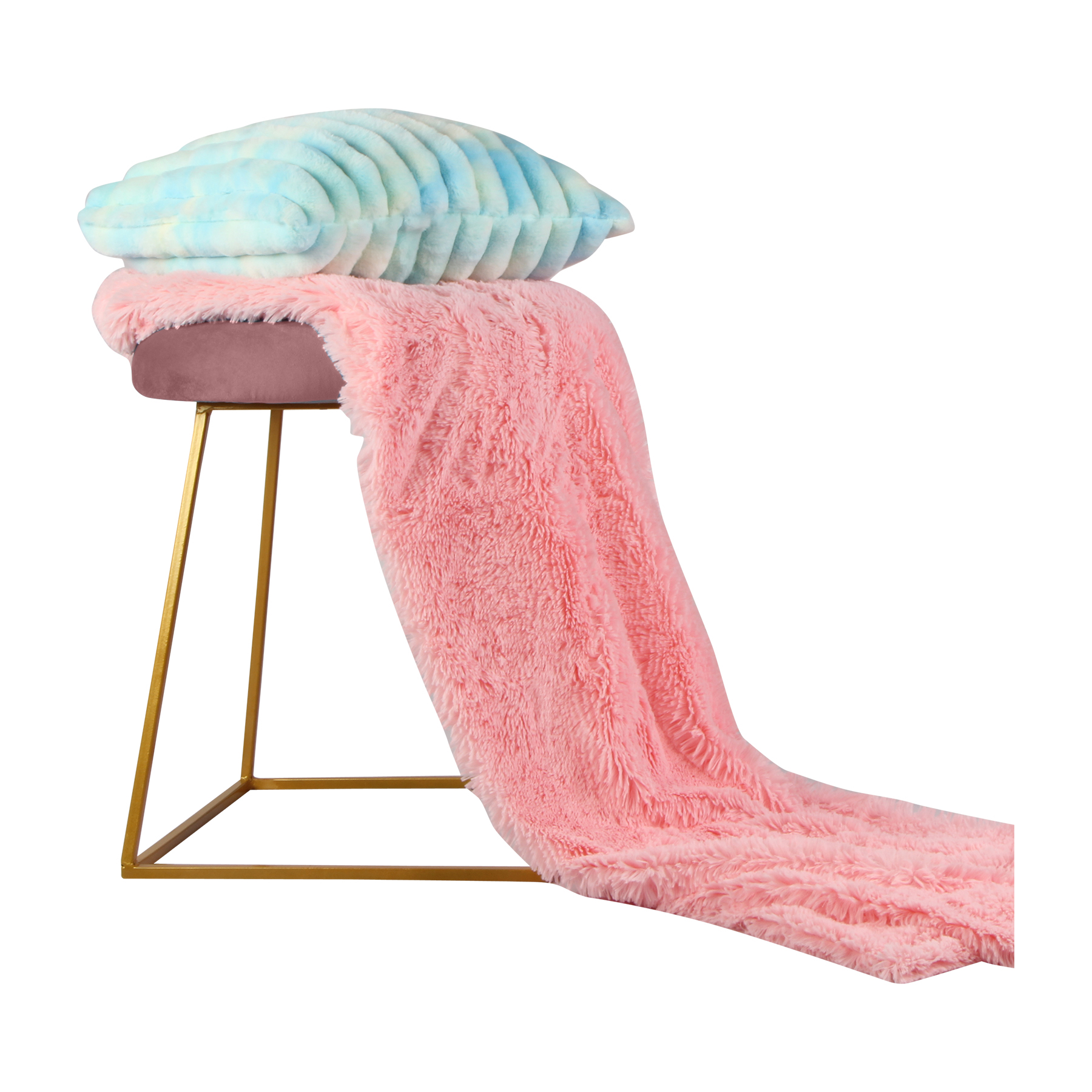 Primrose Pristy Ottoman Sitting, Pouffes Stool for Living Room - Rose view 3