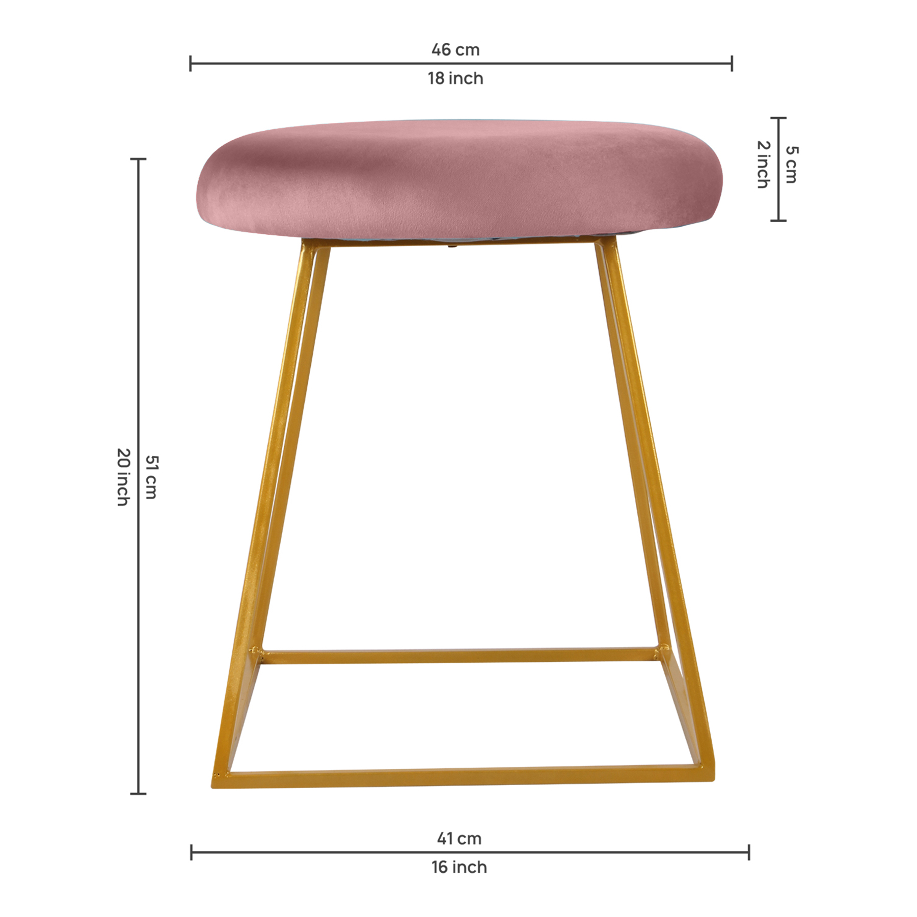 Primrose Pristy Ottoman Sitting, Pouffes Stool for Living Room - Rose view 4