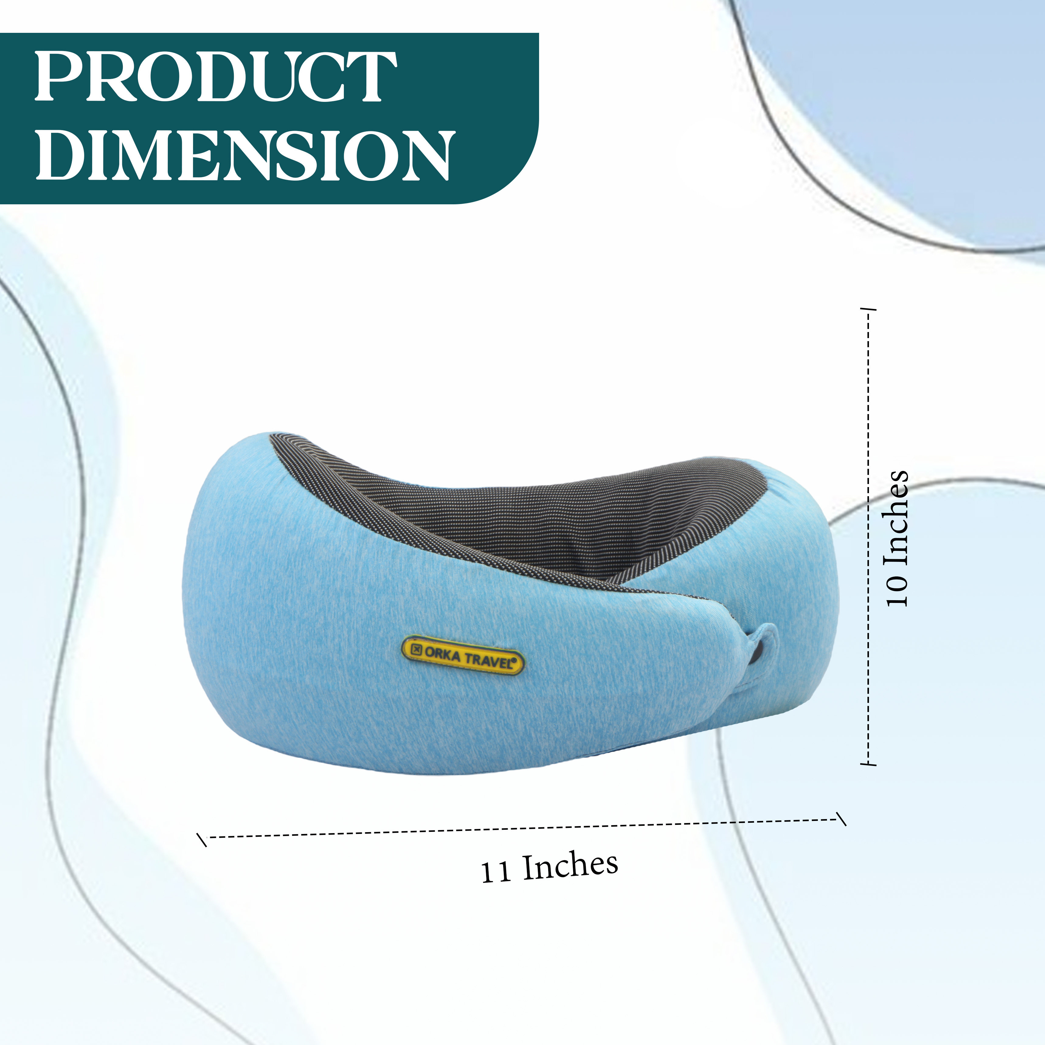 Orka Travel Starc 3 Adjustable Neck Buttons Memory Foam U Neck - Teal view 2