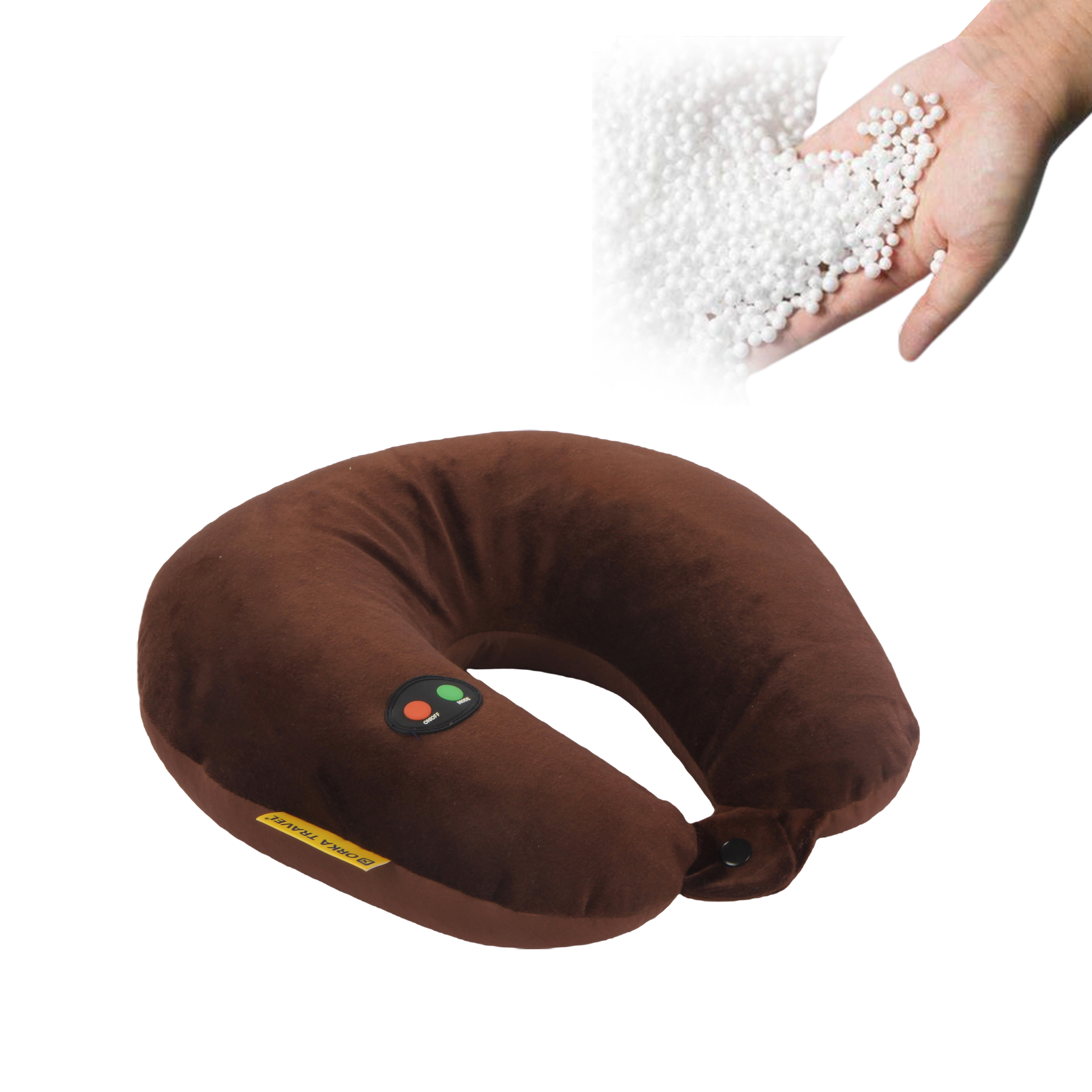 Orka Travel Microbeads Massager U Neck - Brown view 3