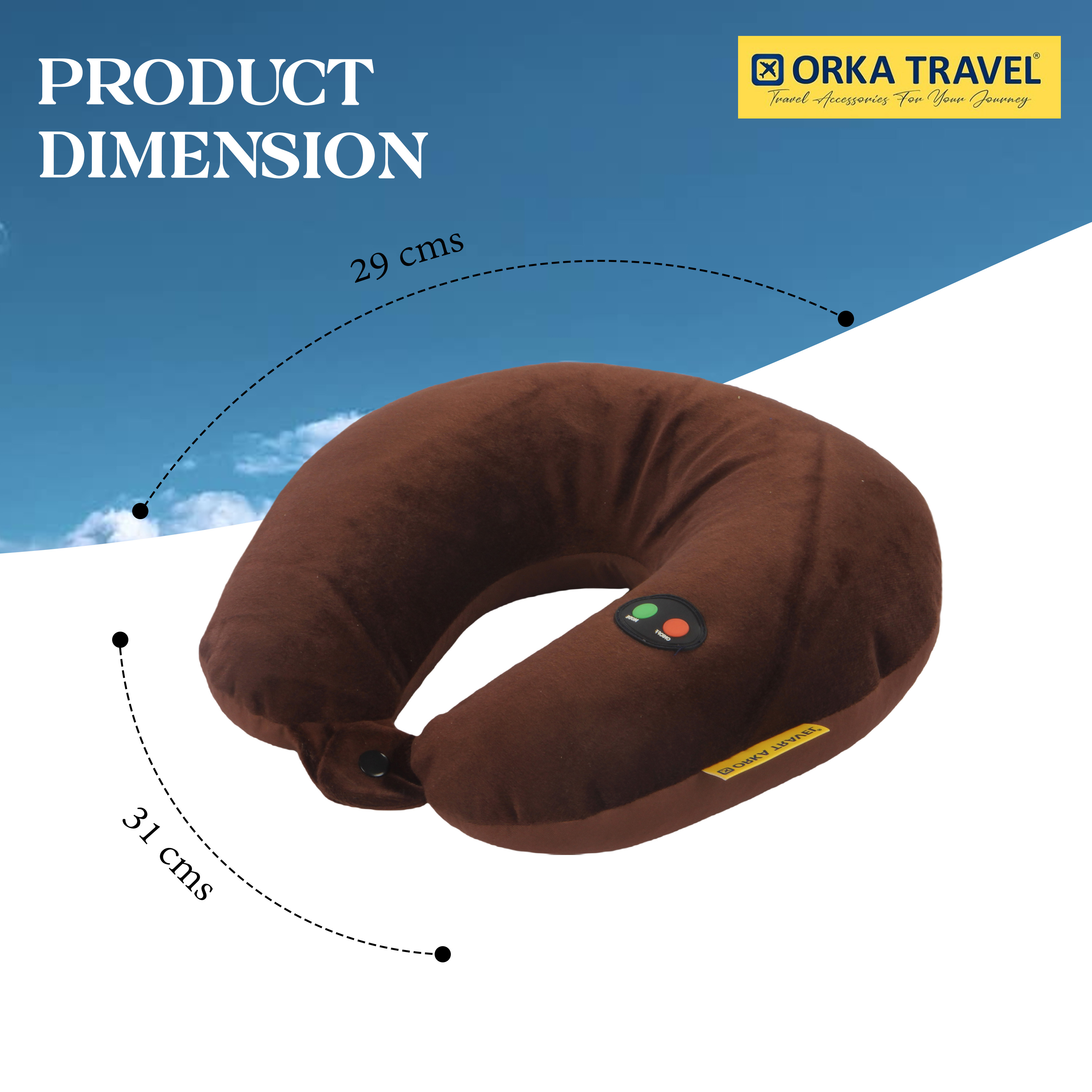 Orka Travel Microbeads Massager U Neck - Brown view 7