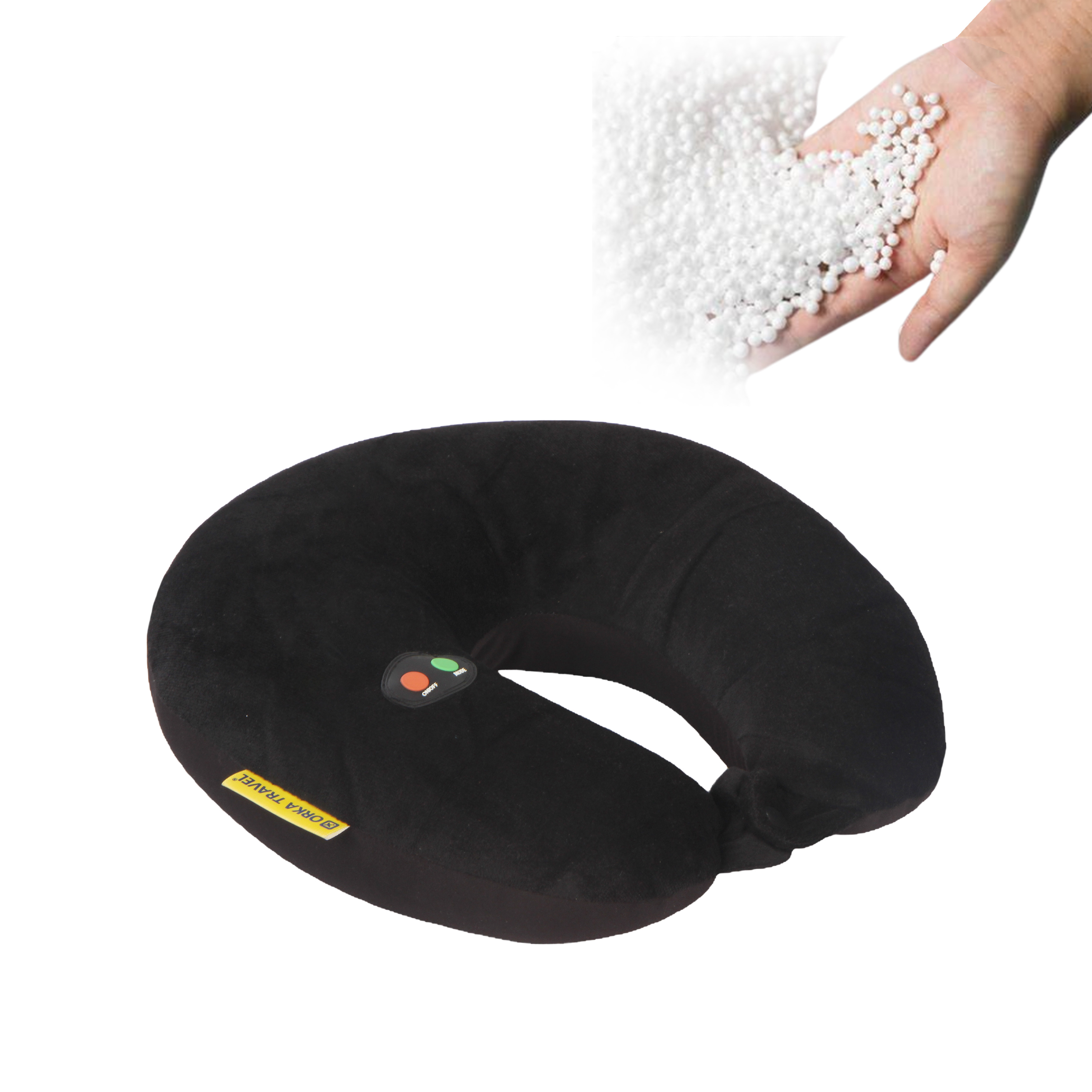 Orka Travel Microbeads Massager U Neck - Black