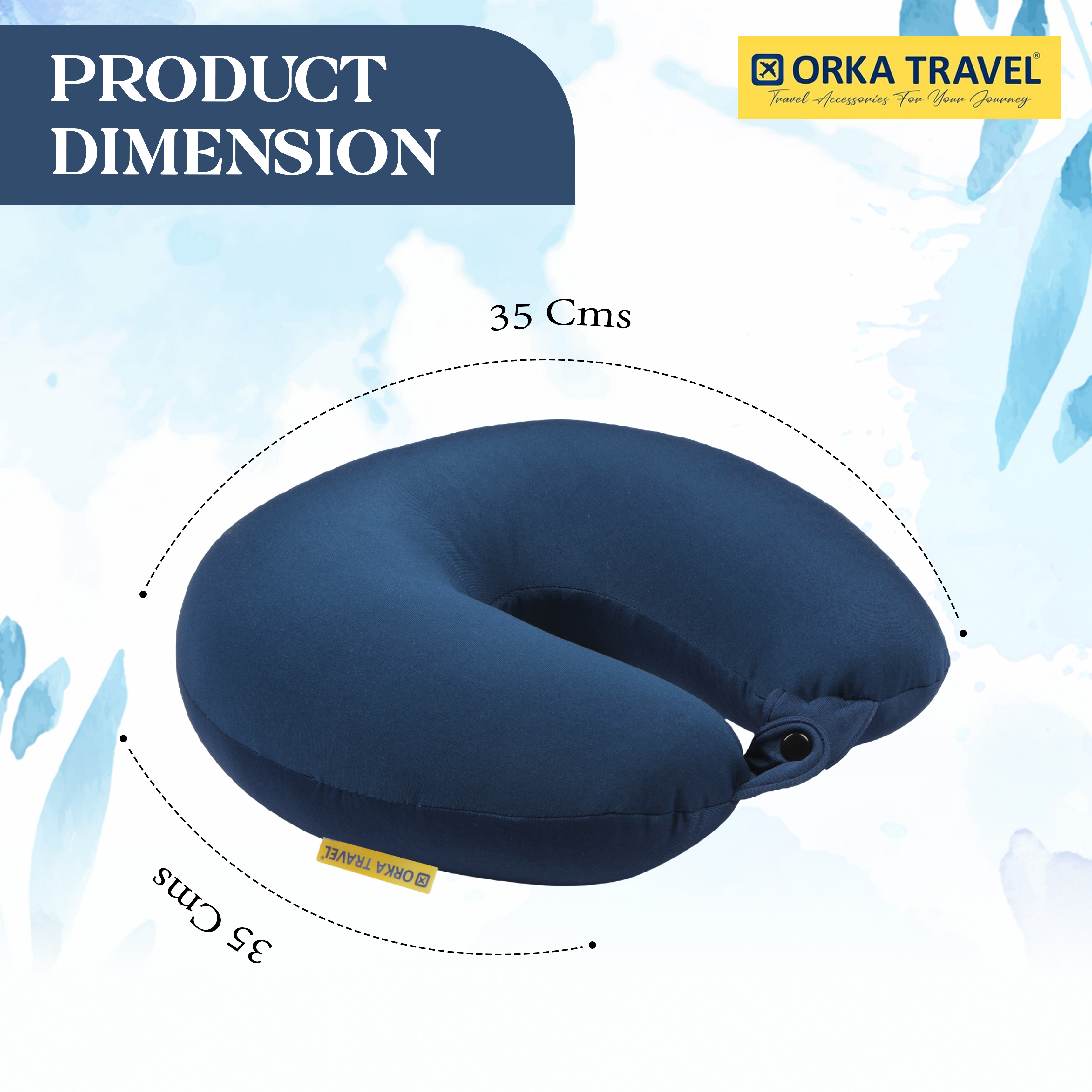 Orka Travel Solid Microbeads U Neck - Navy Blue view 2