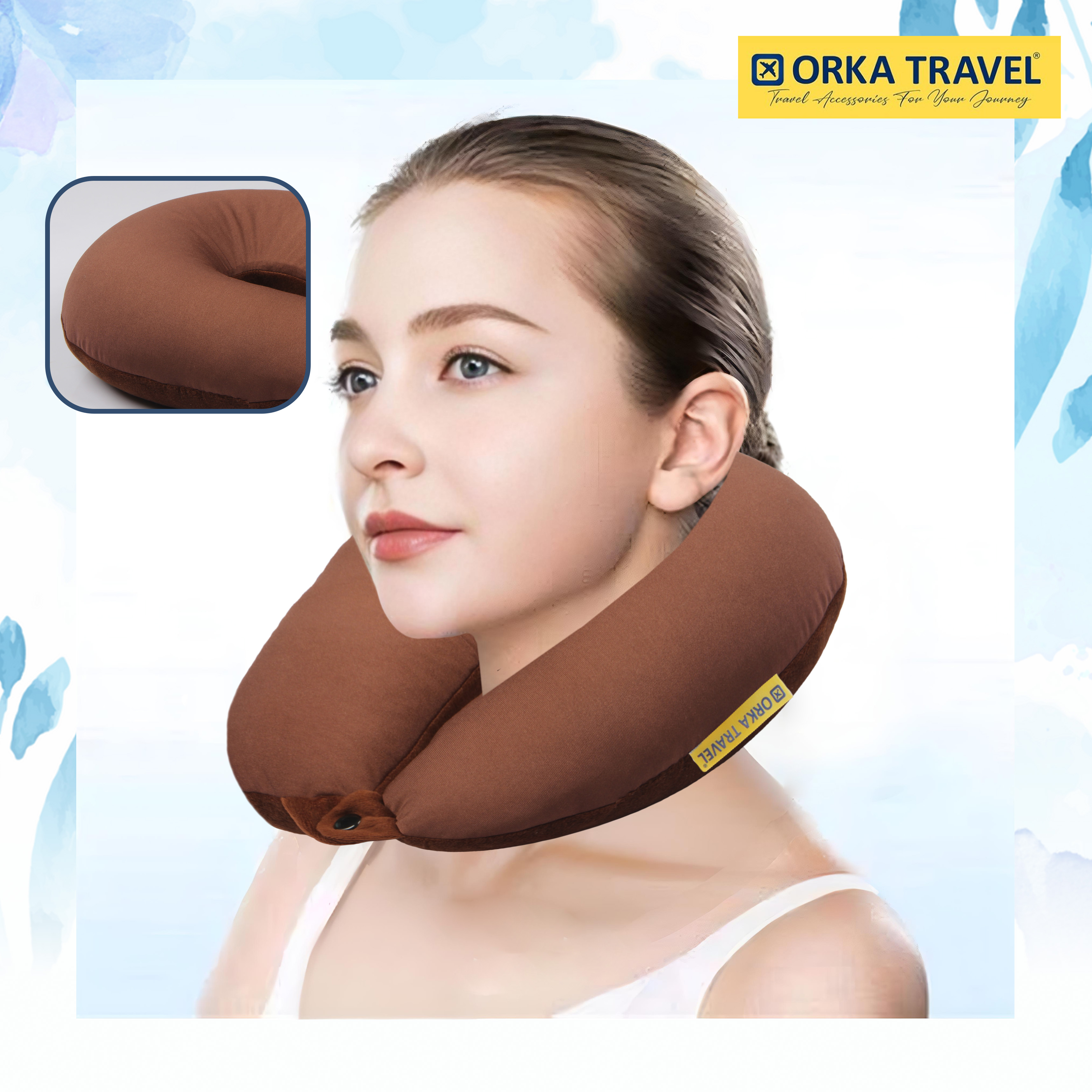 Orka Travel Solid Microbeads U Neck - Brown