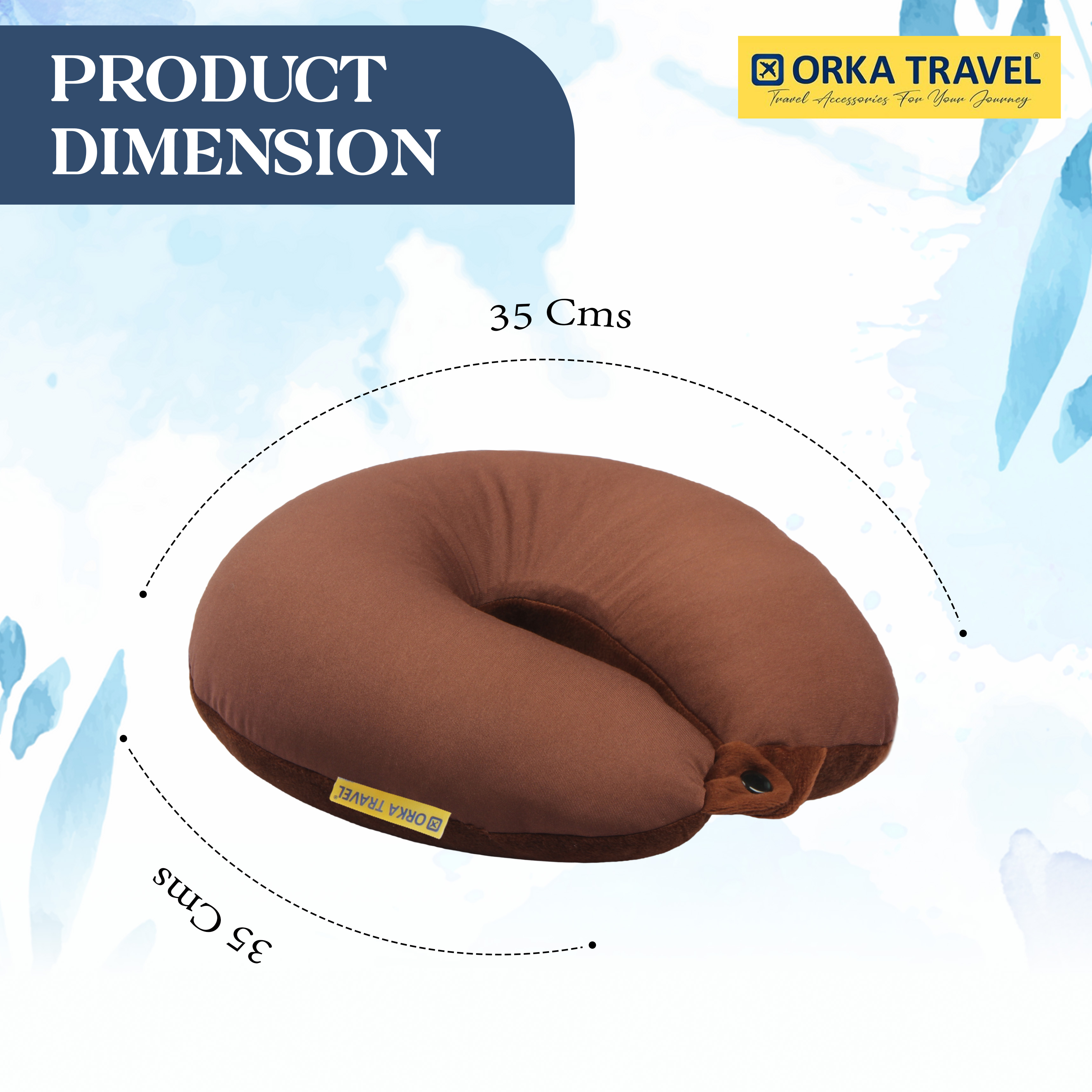 Orka Travel Solid Microbeads U Neck - Brown view 2