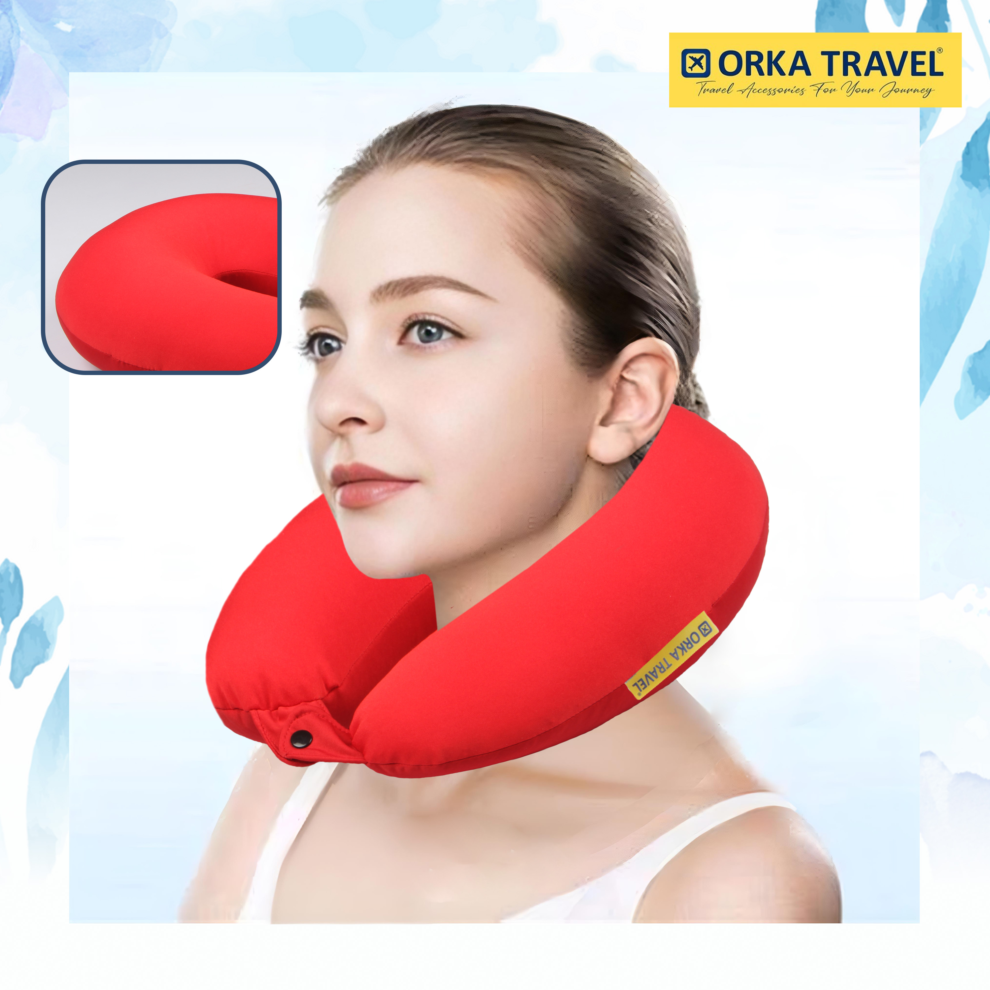 Orka Travel Solid Microbeads U Neck - Red