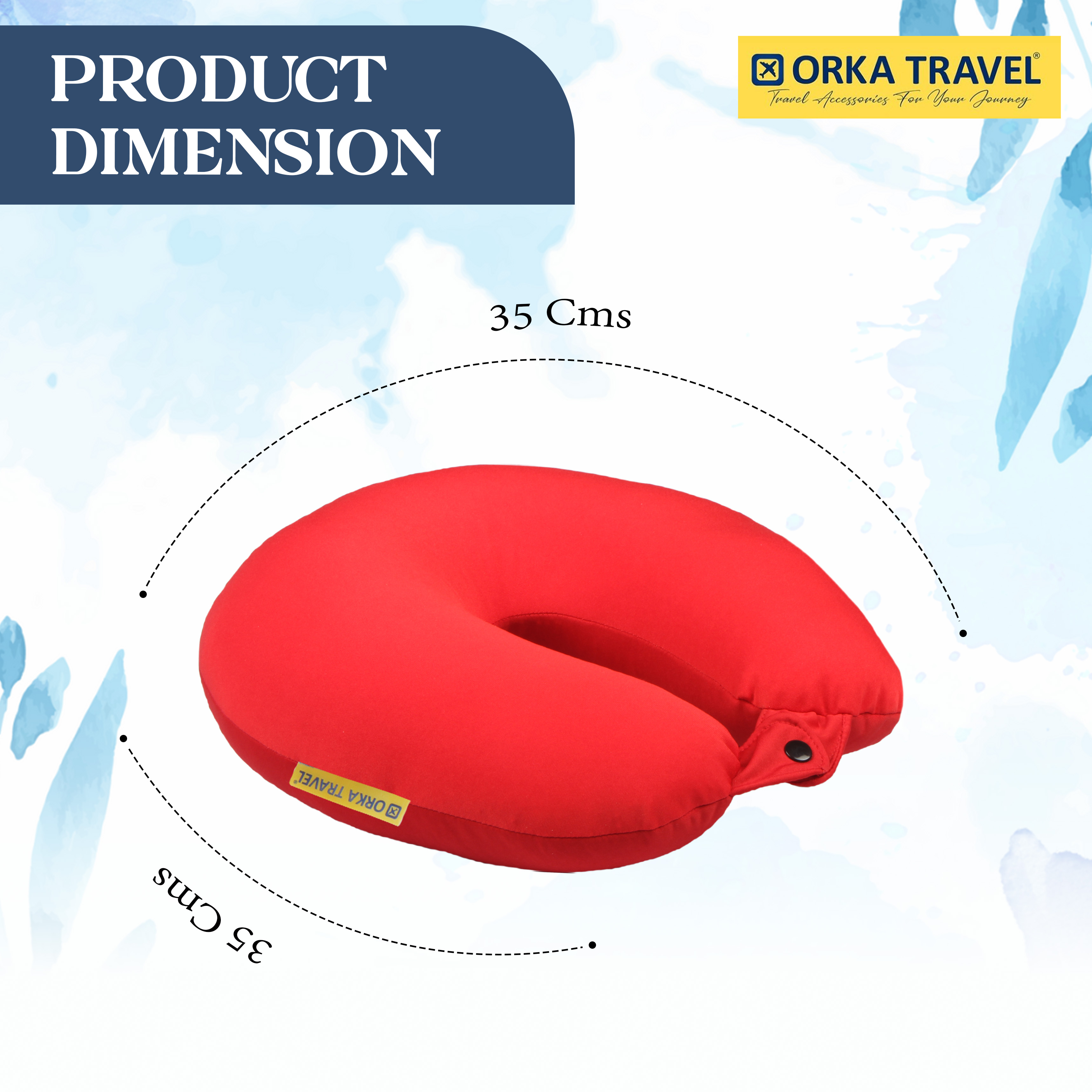 Orka Travel Solid Microbeads U Neck - Red view 2