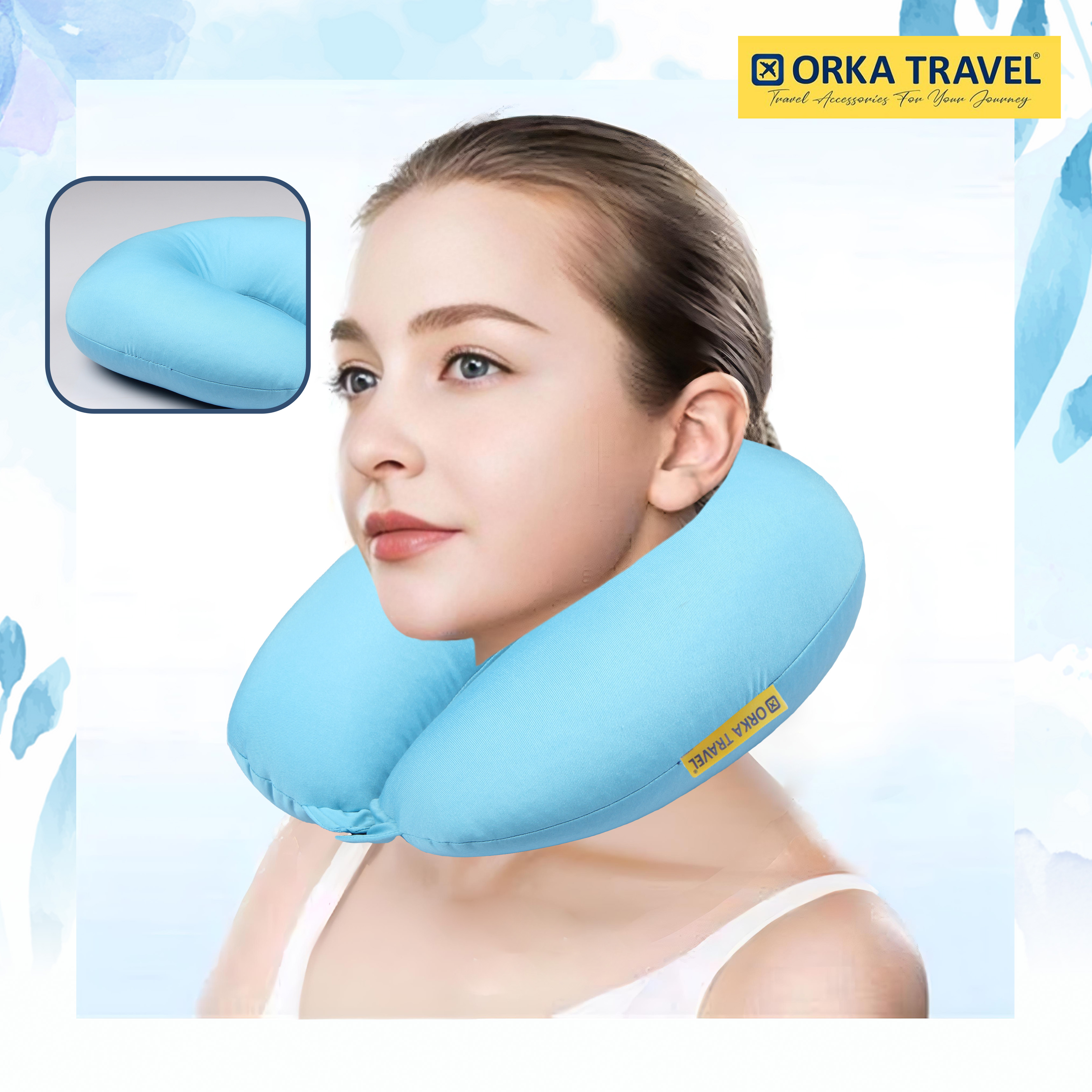 Orka Travel Solid Microbeads U Neck - Teal view 4