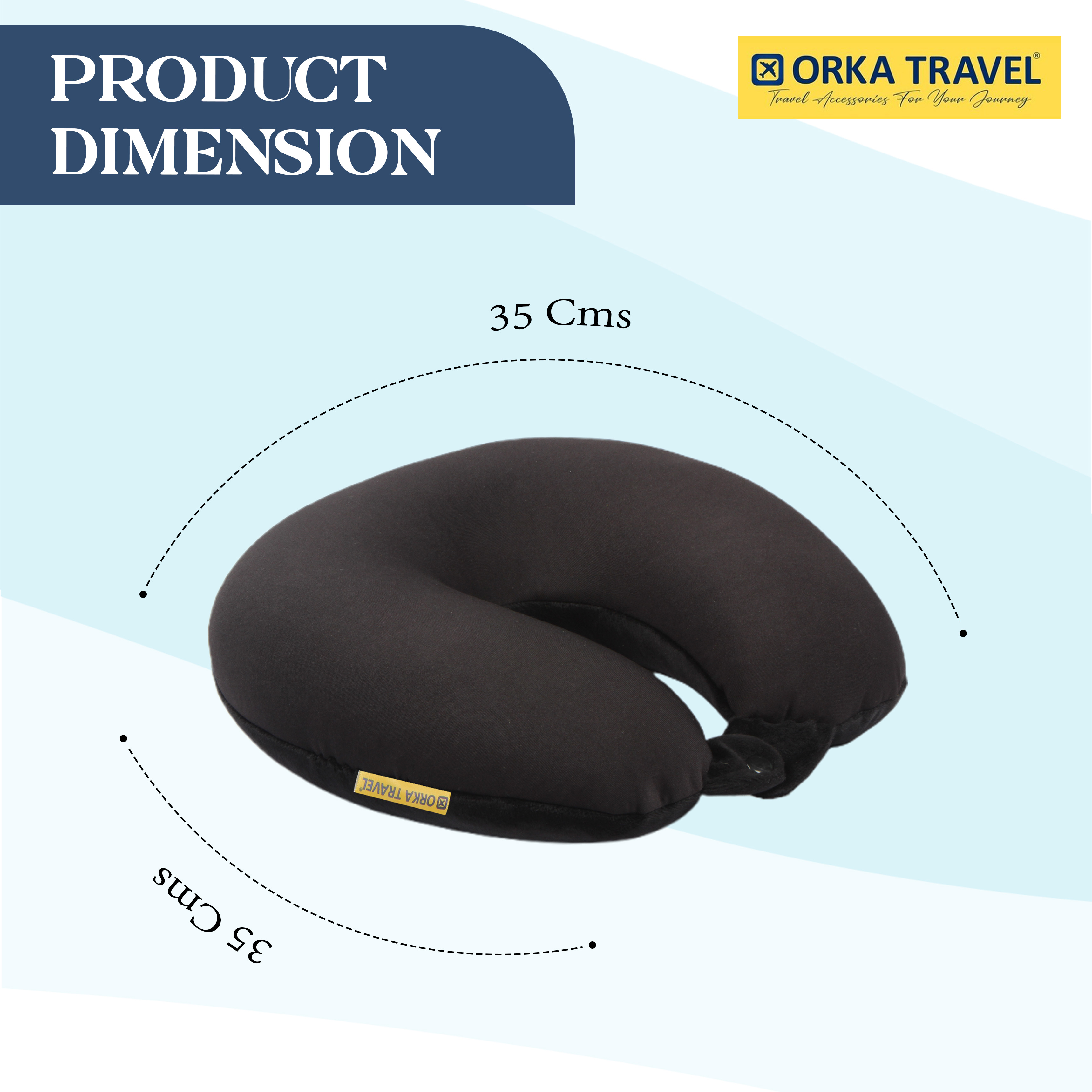 Orka Travel Solid Microbeads U Neck - Black view 3
