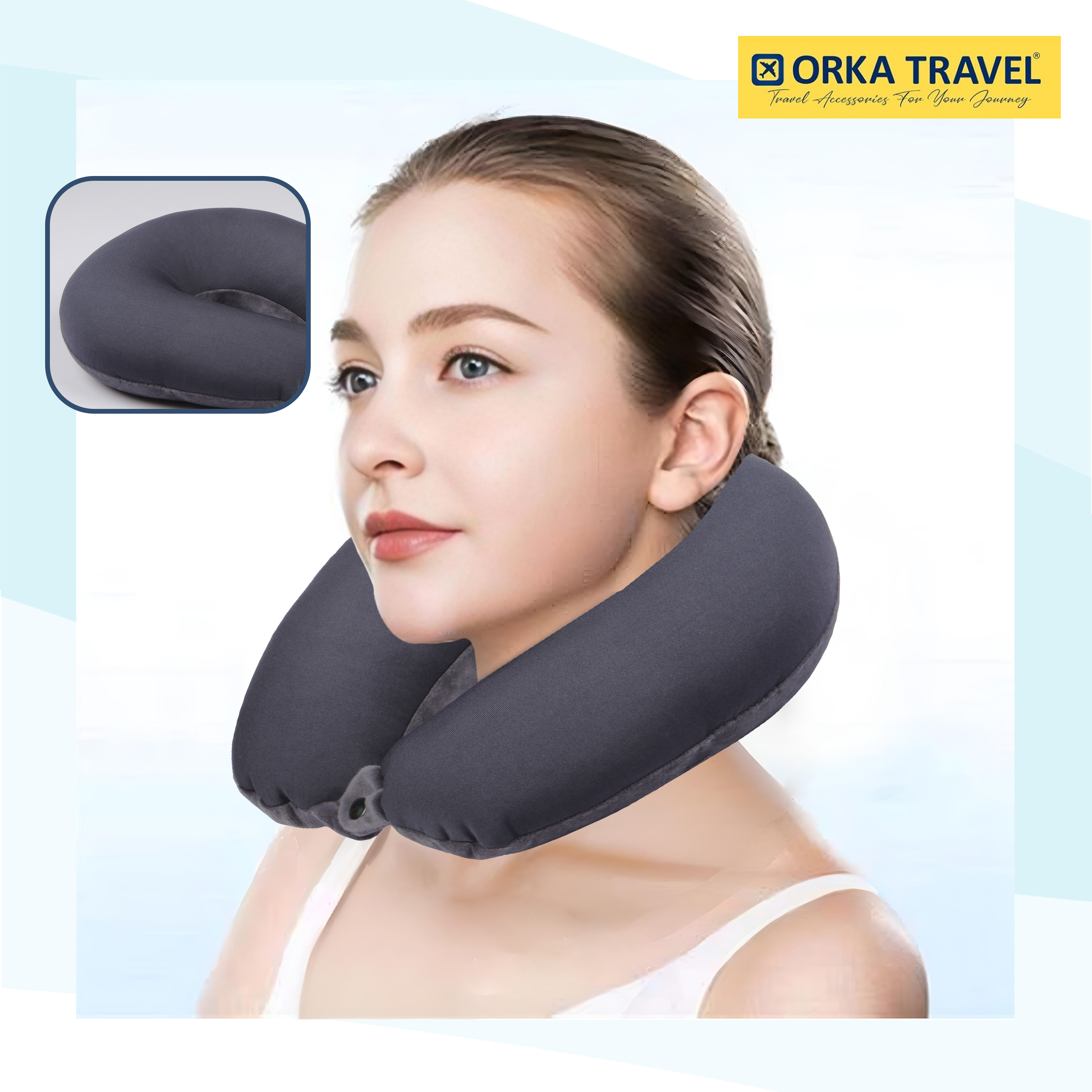 Orka Travel Solid Microbeads U Neck - Grey