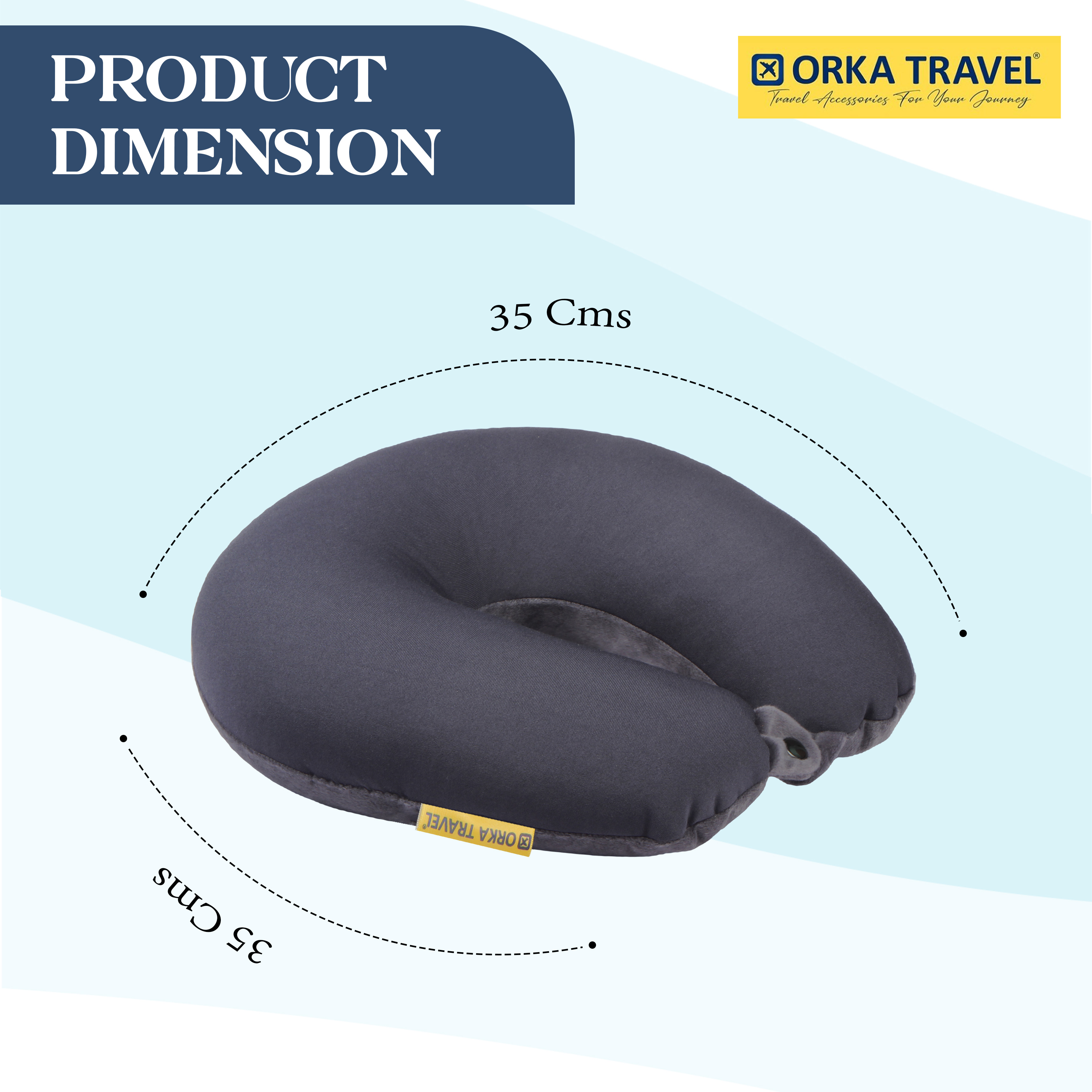 Orka Travel Solid Microbeads U Neck - Grey view 3