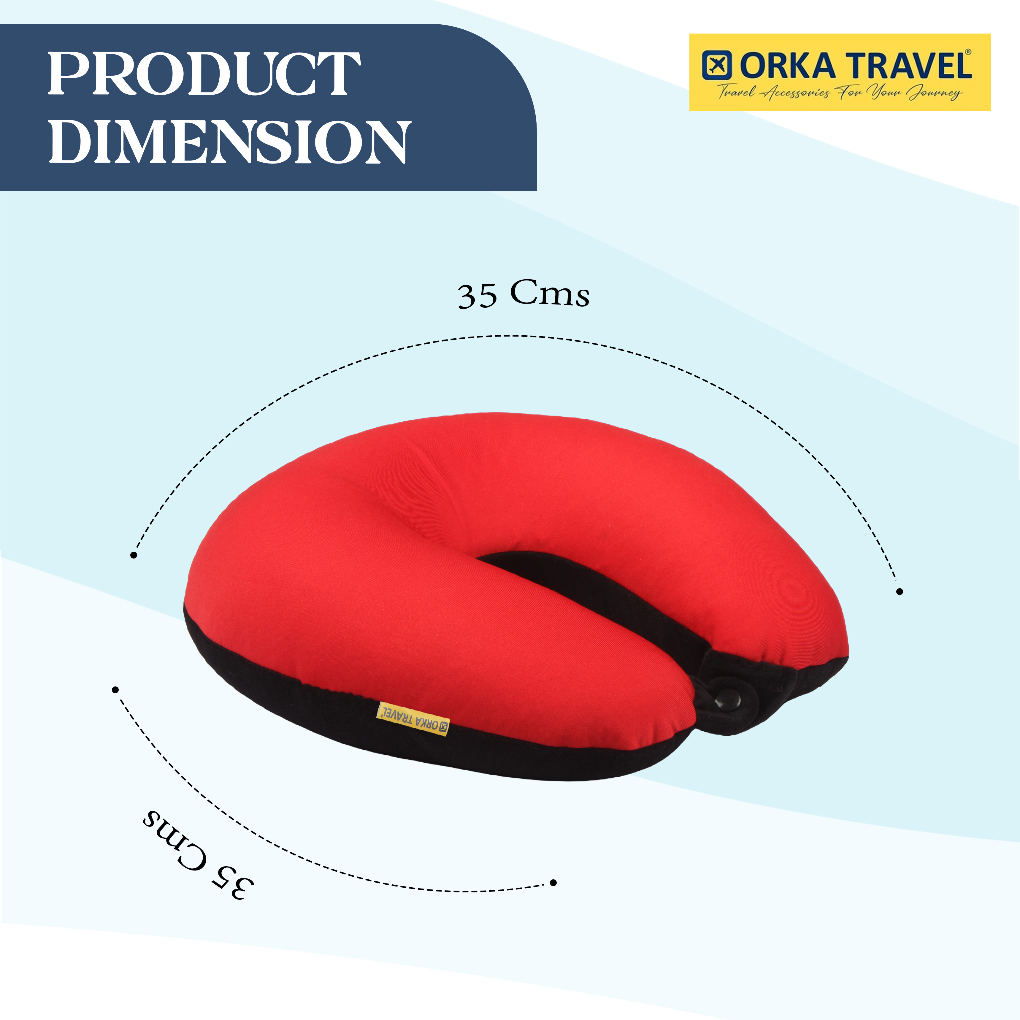 Orka Travel Solid Microbeads U Neck - Red, Black view 2