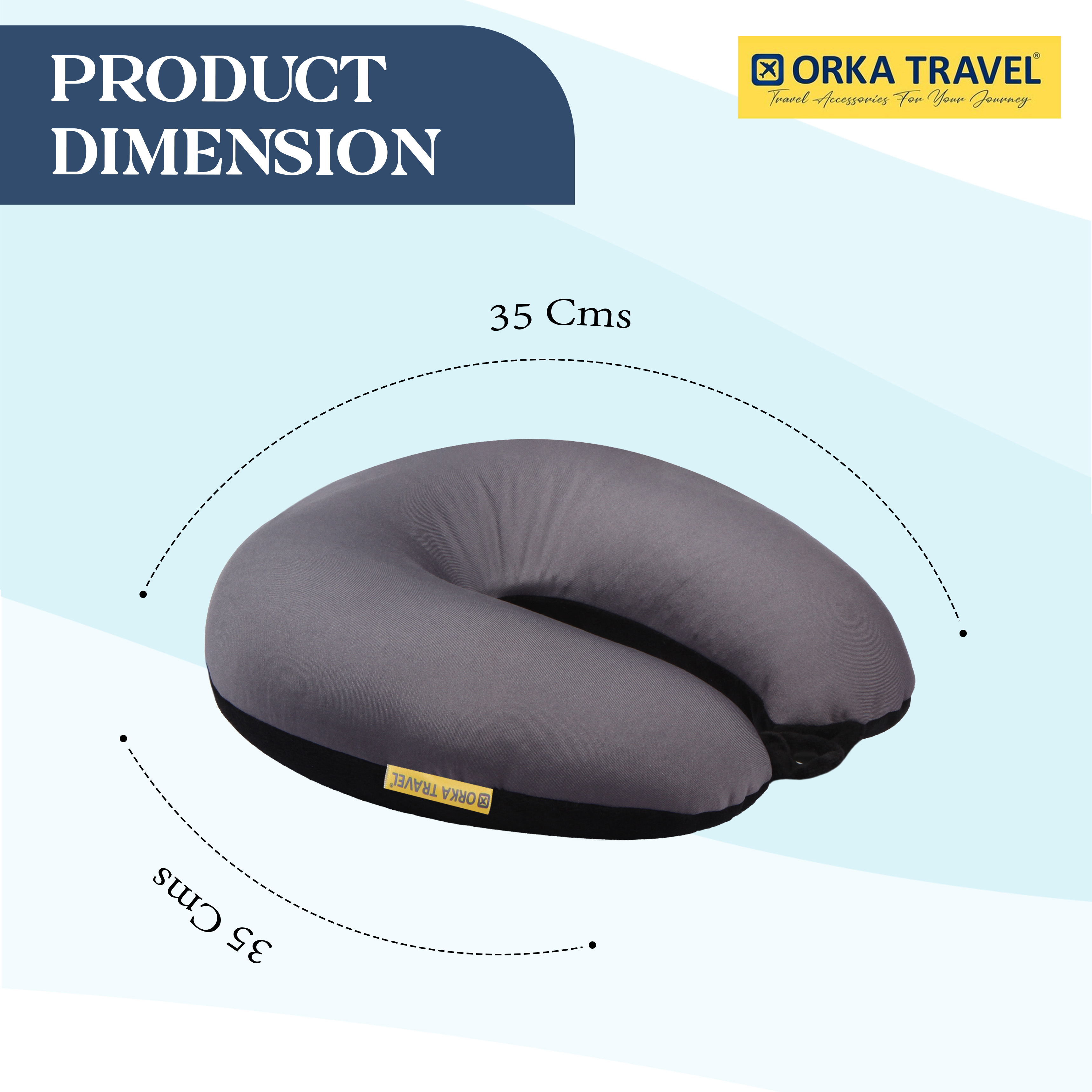 Orka Travel Solid Microbeads U Neck - Grey, Black