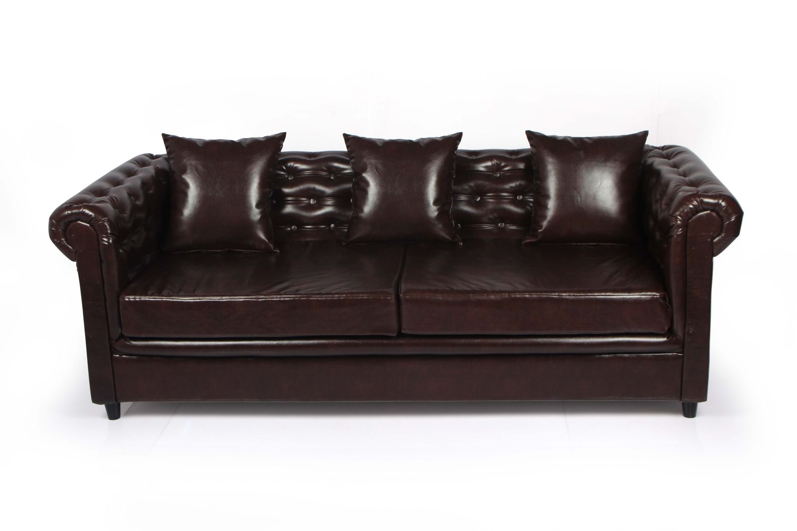 Primrose Chesterfield 3 Seater Sofa Set - Brown