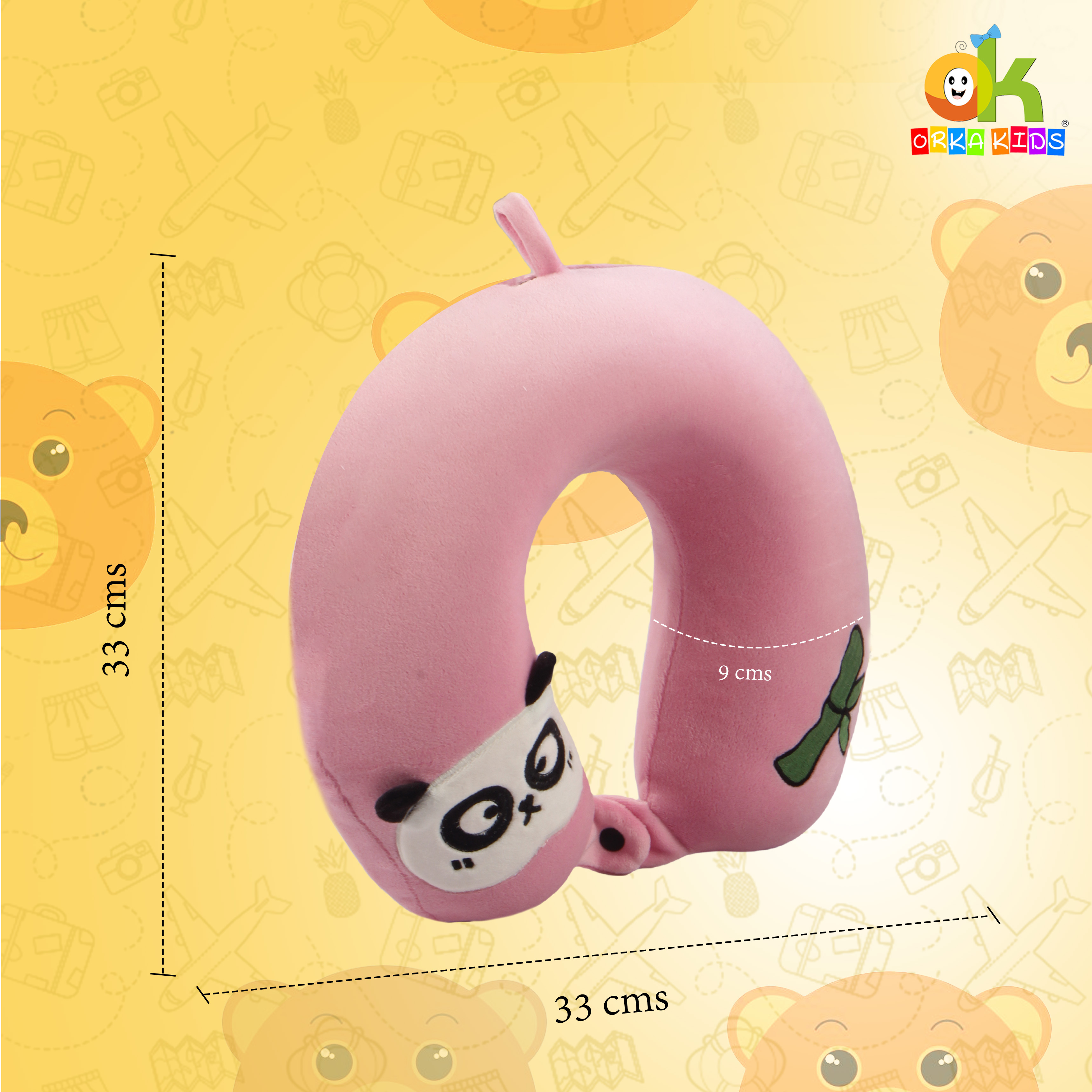 Orka Kids Embroidery Memory Foam U Neck - Pink view 4