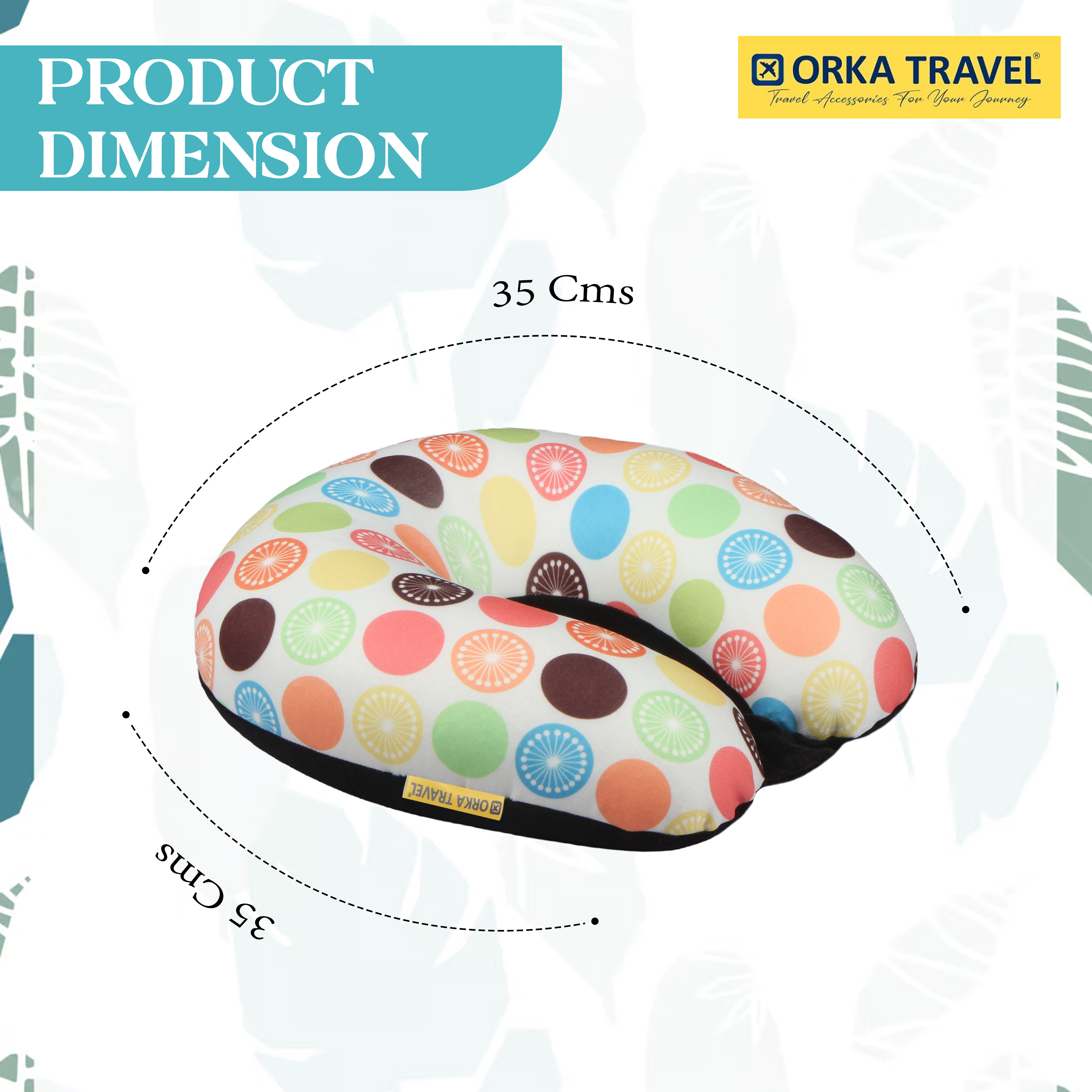 Orka Travel Digital Printed Microbeads U Neck - Lemon