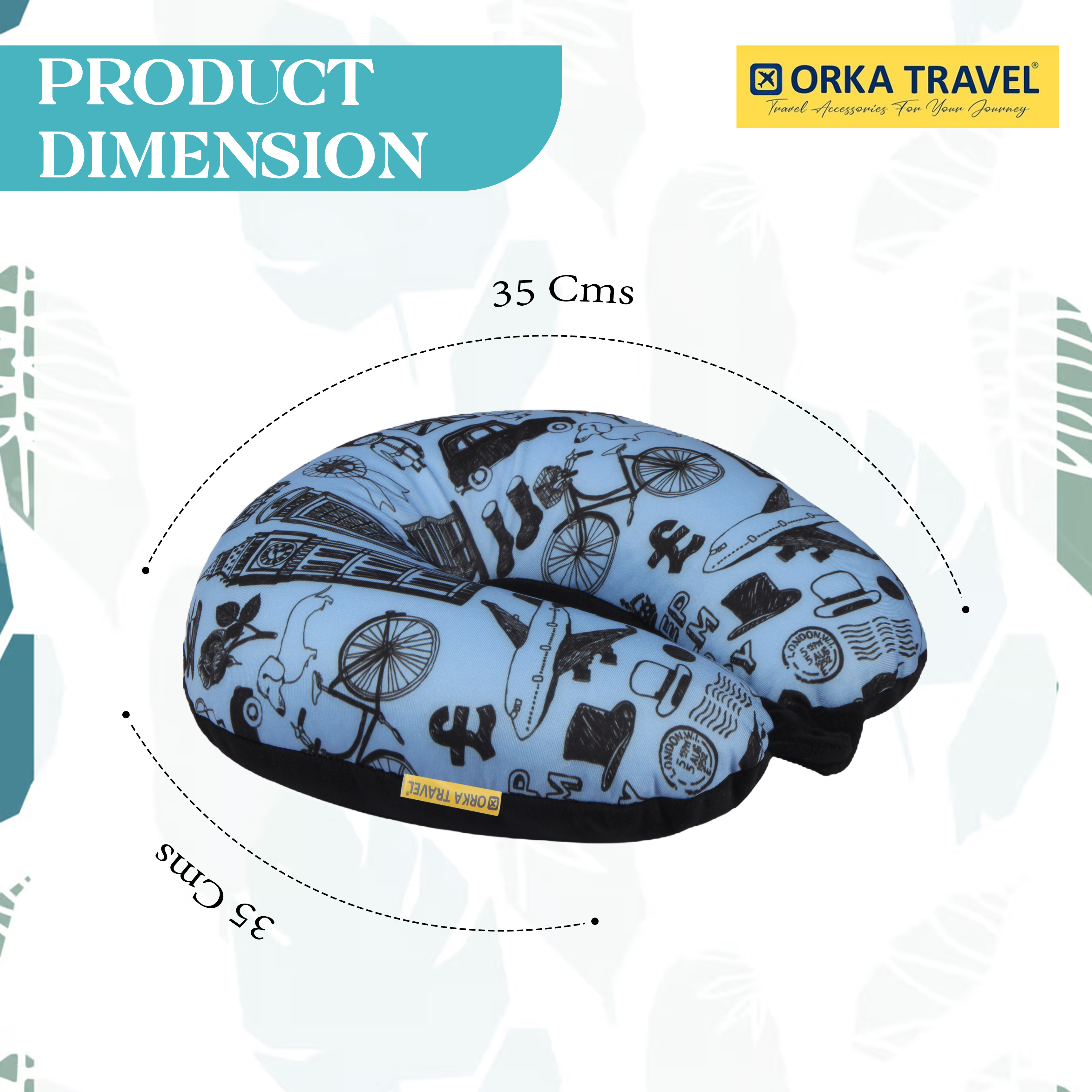 Orka Travel Digital Printed Microbeads U Neck - Keep Calm view 4