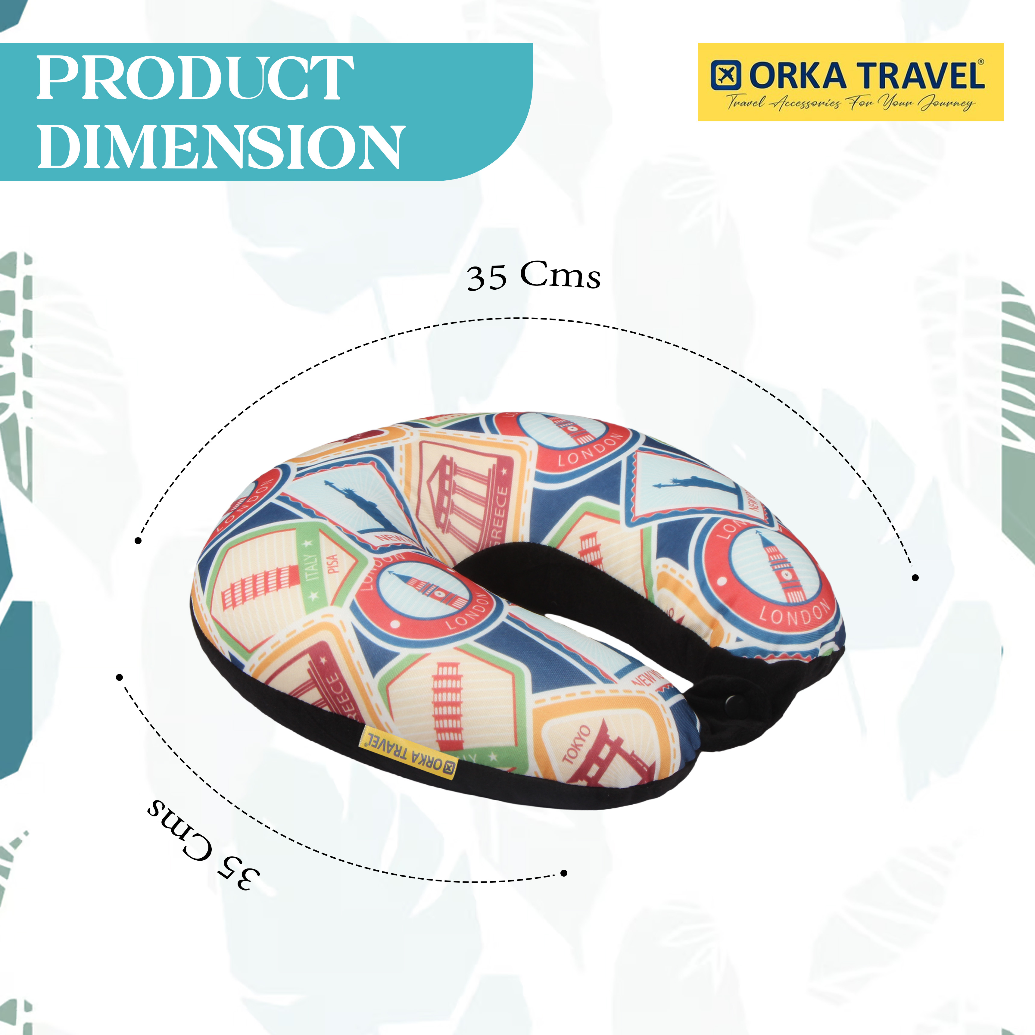 Orka Travel Digital Printed Microbeads U Neck - Landon