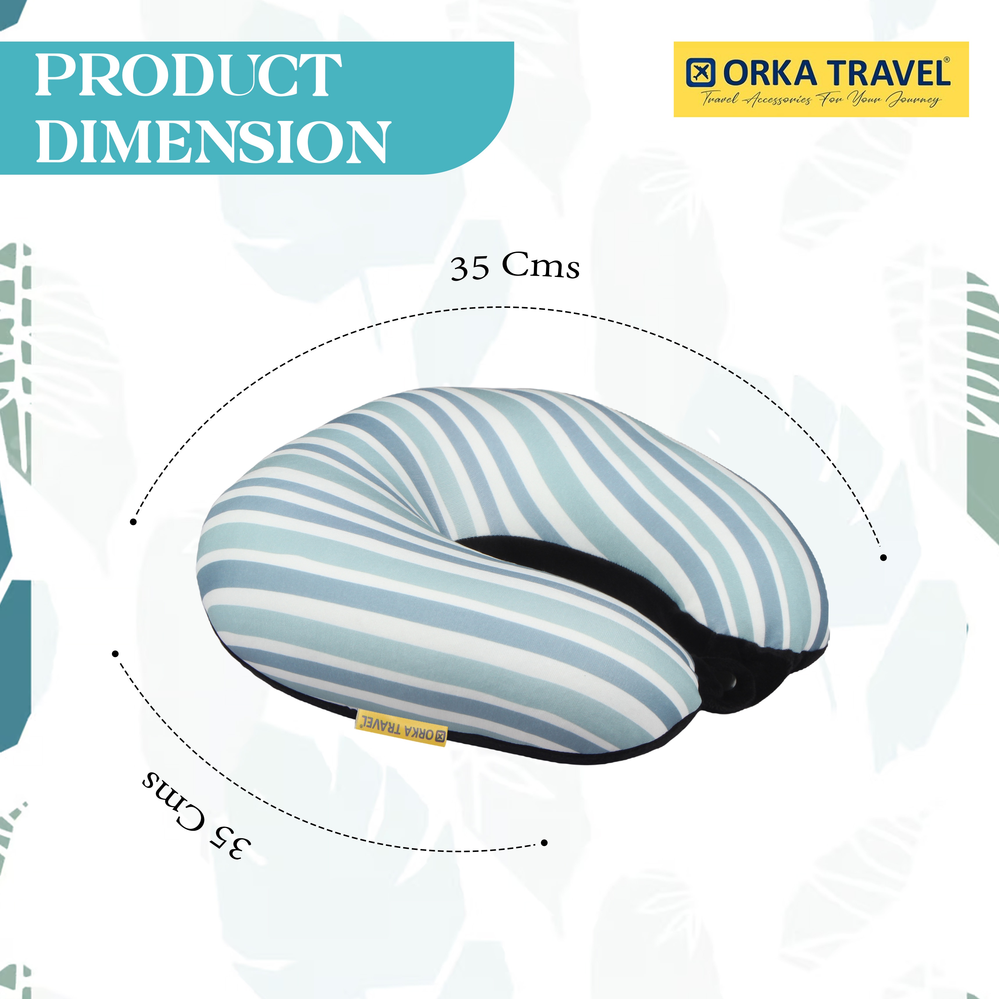 Orka Travel Digital Printed Microbeads U Neck - Stripe