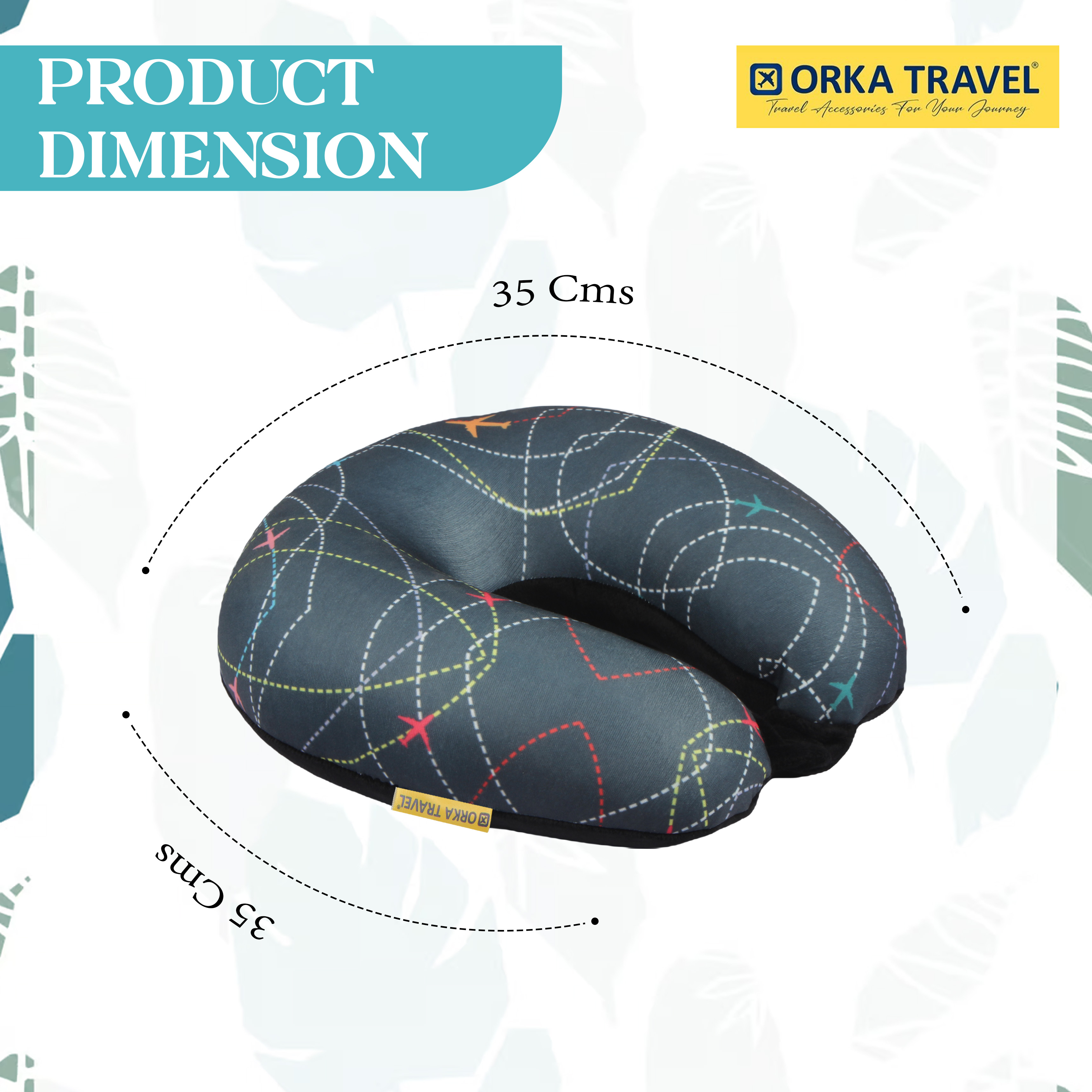 Orka Travel Digital Printed Microbeads U Neck - Airplane