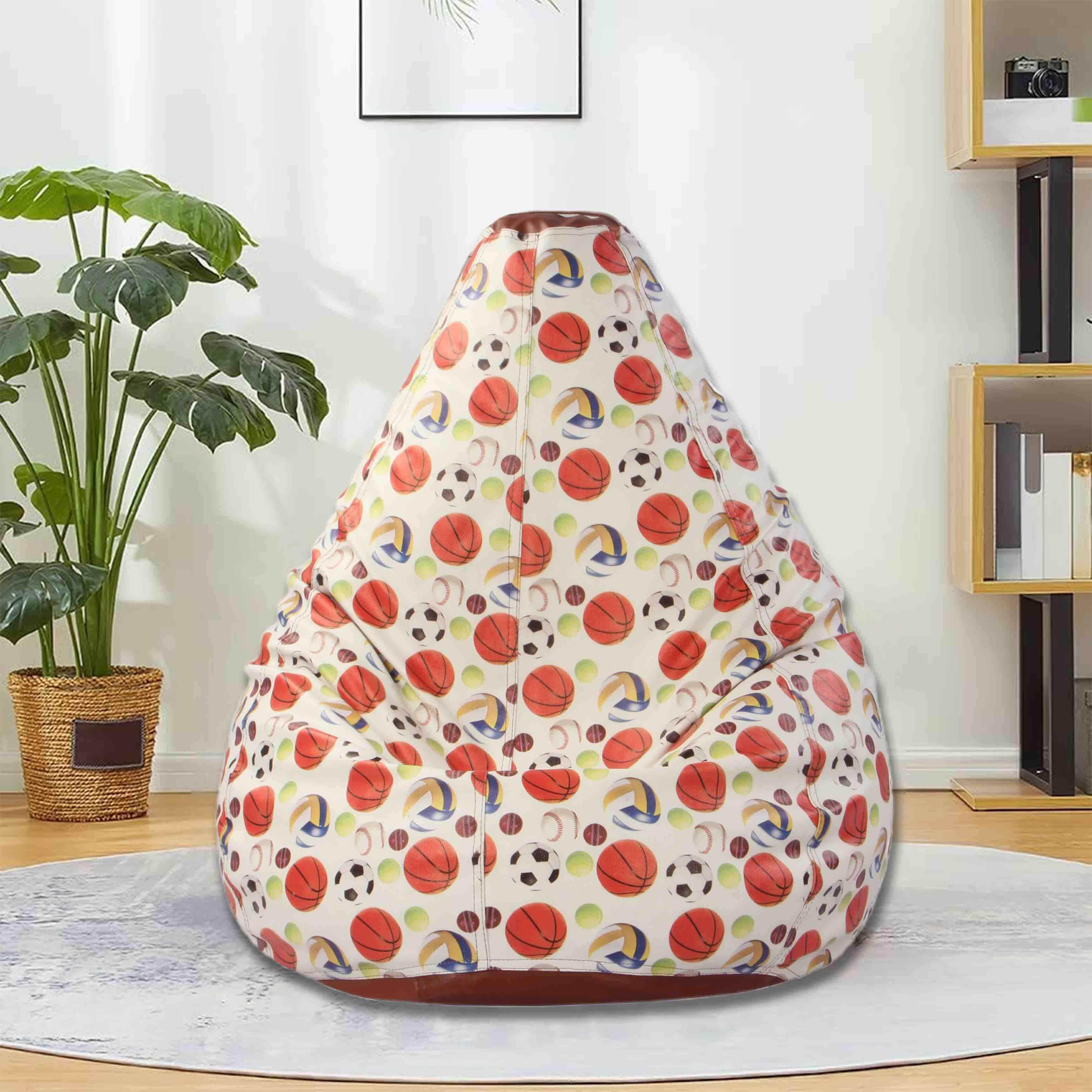 Orka Digital Printed Sport Ball Theme XXXL Bean Bag Filled With Beans