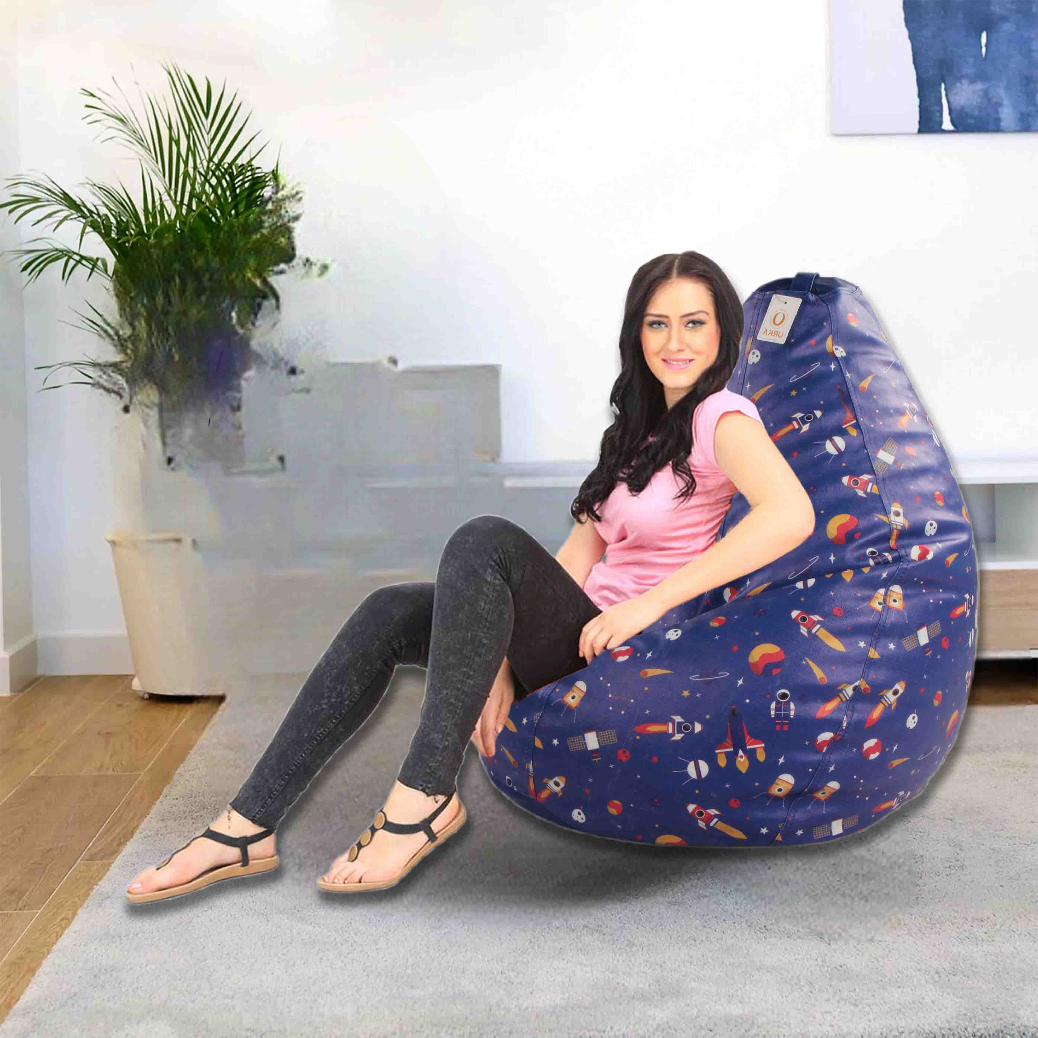 Orka Digital Printed XXXL Bean Bag Filled With Beans