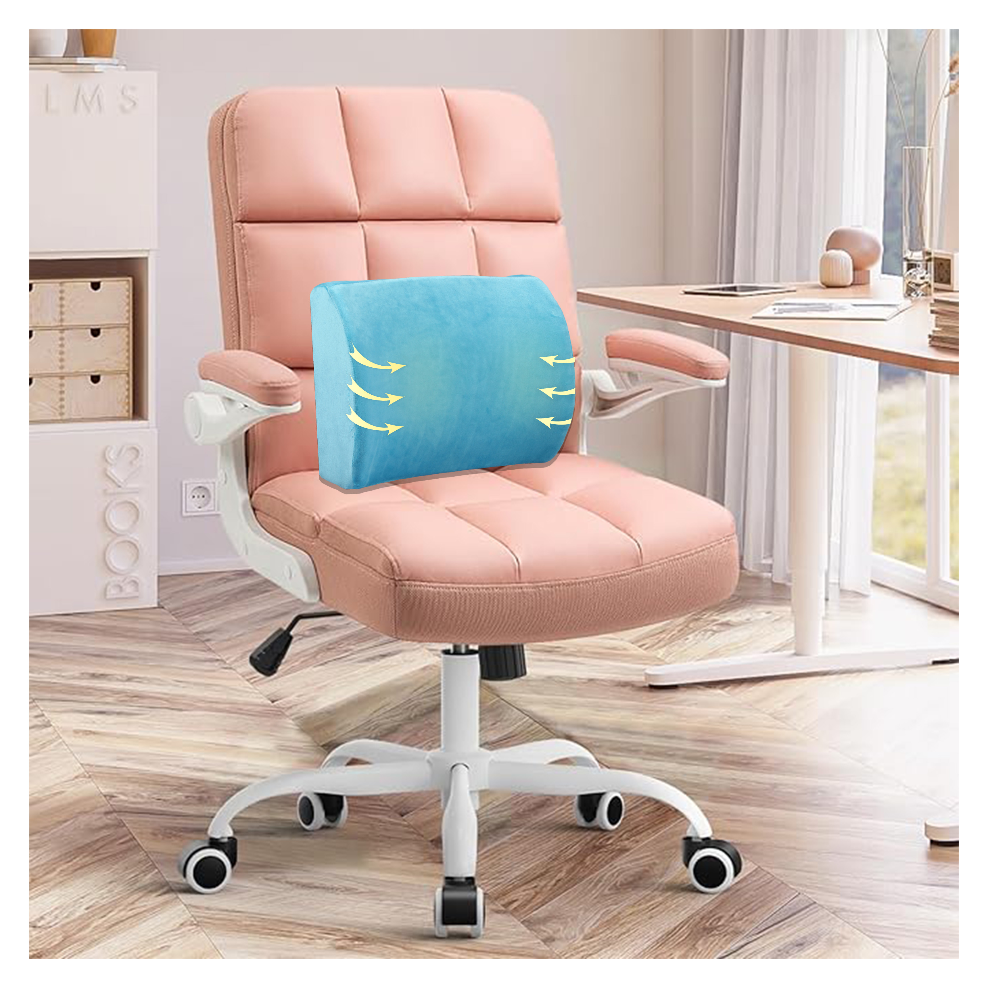 ORKA TRAVEL Elle Orthopedic Optimal Back Support Cushion with Memory Foam (Teal) view 3