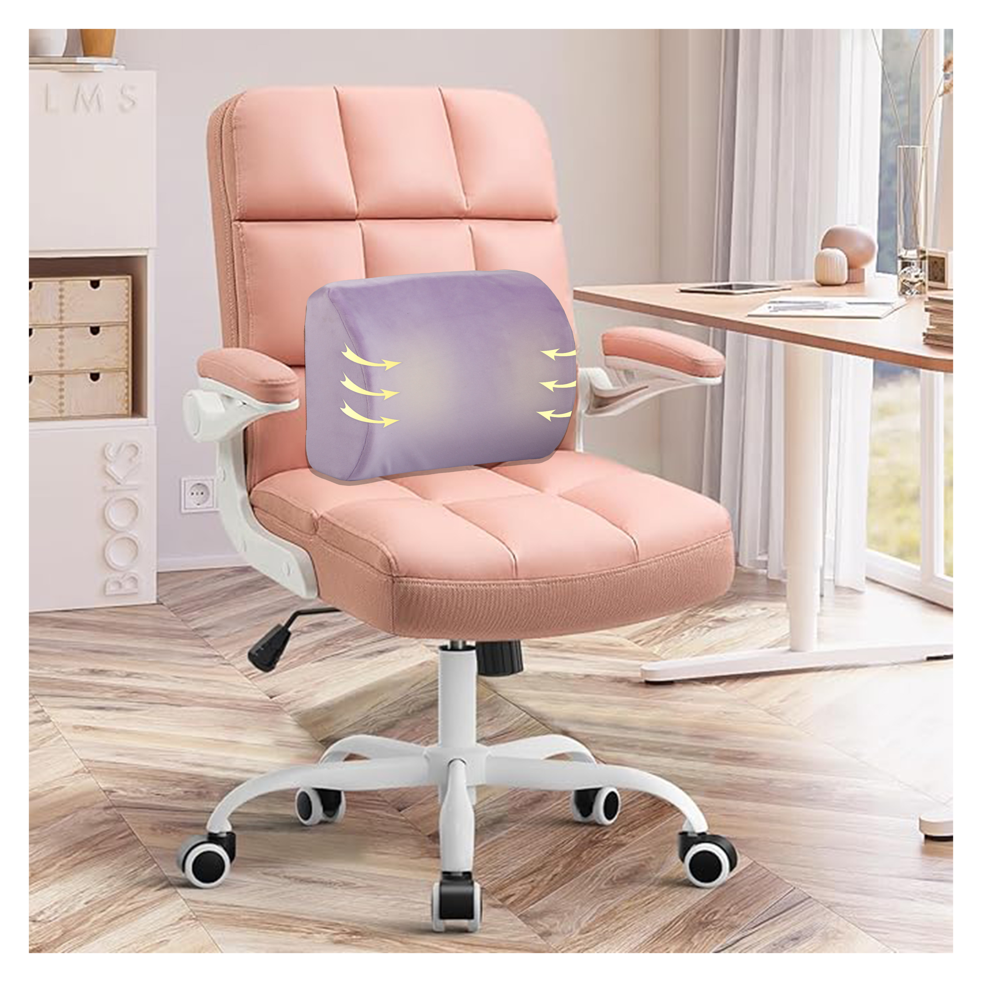 ORKA TRAVEL Elle Orthopedic Optimal Back Support Cushion with Memory Foam (Purple) view 8