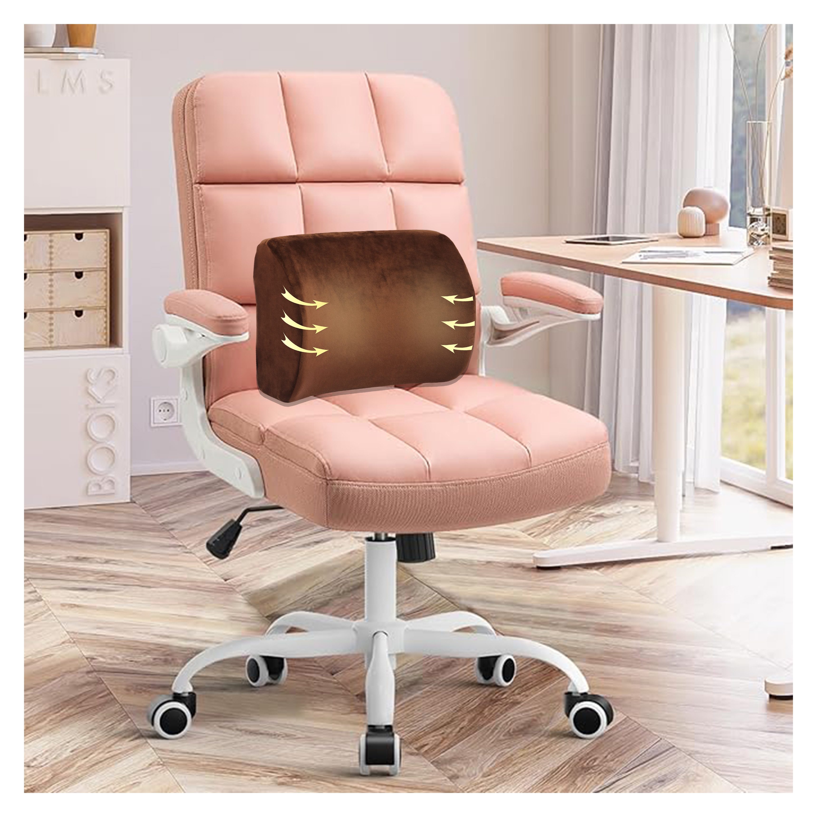 ORKA TRAVEL Elle Orthopedic Optimal Back Support Cushion with Memory Foam (Brown) view 2