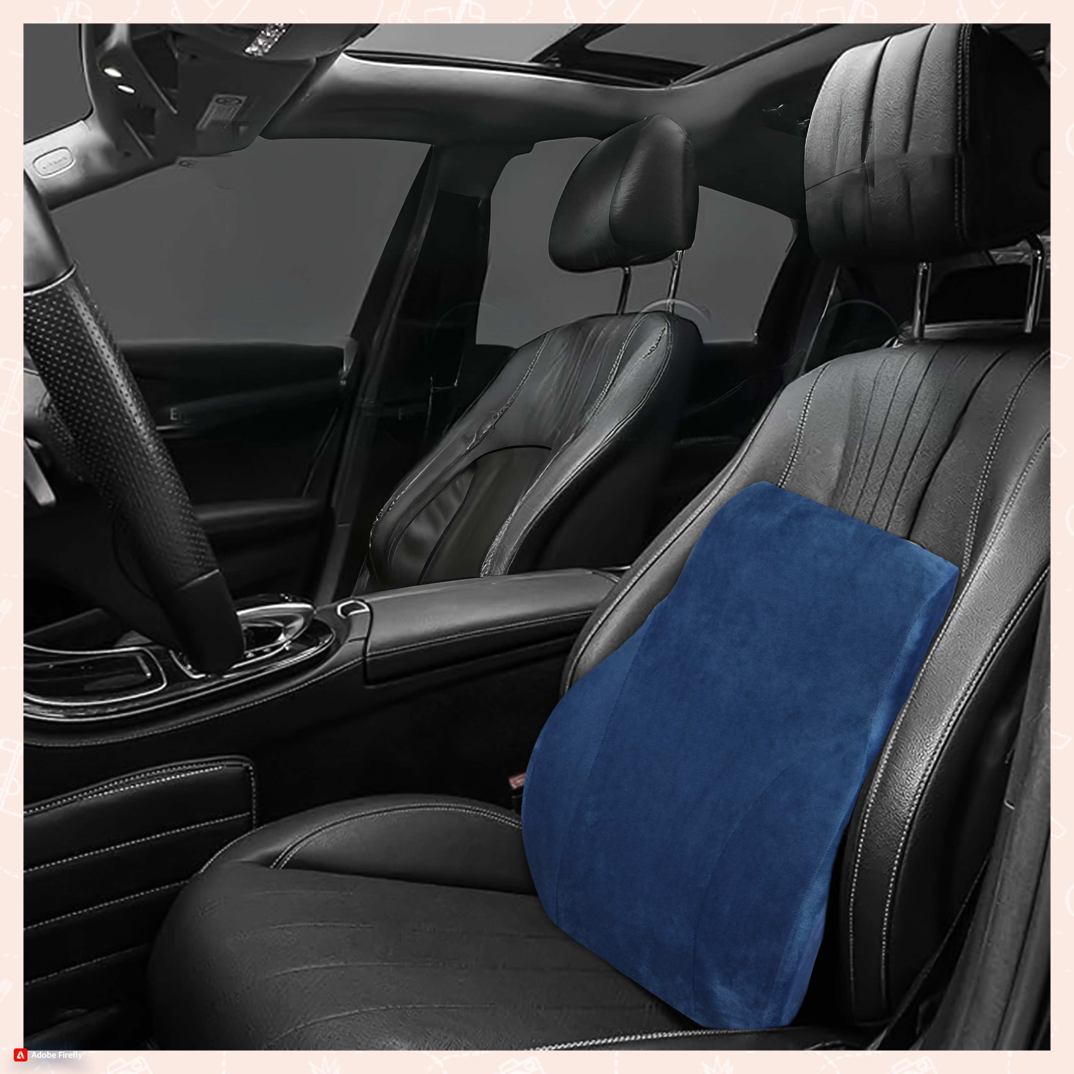 ORKA TRAVEL Presto Orthopaedic Mid-Backrest Cushion with Memory Foam (Ortho Backrest) (Blue) view 9