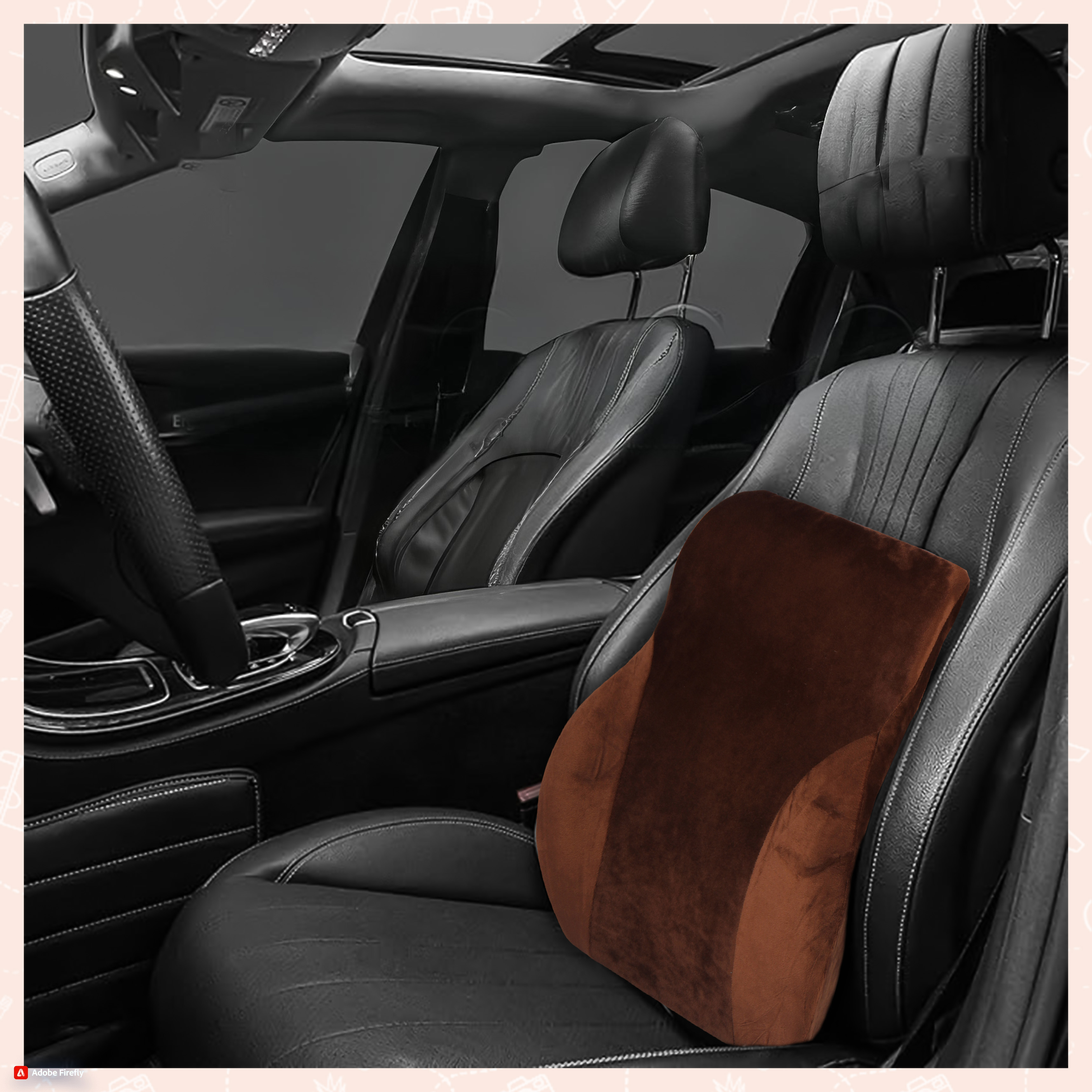 ORKA TRAVEL Presto Orthopaedic Mid-Backrest Cushion with Memory Foam (Ortho Backrest) (Brown) view 2
