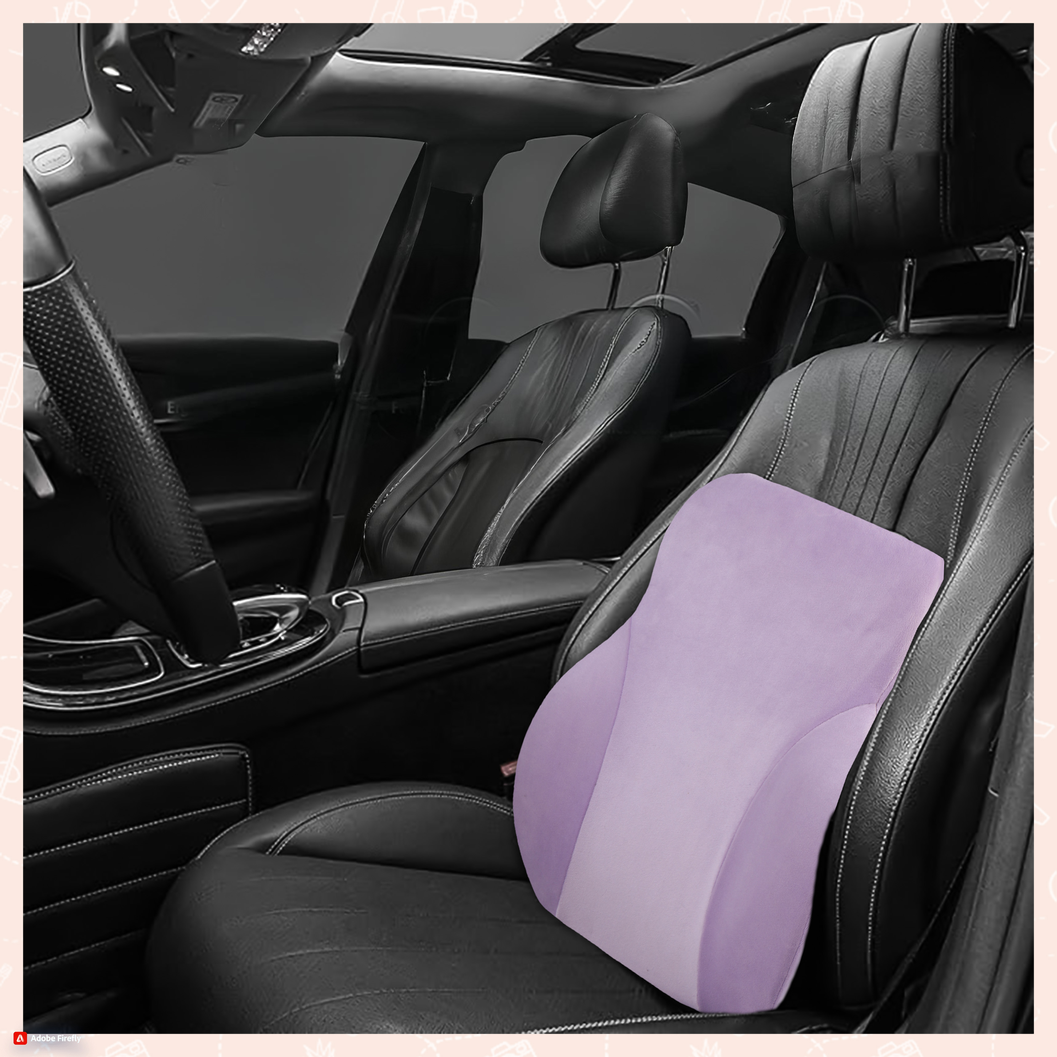 ORKA TRAVEL Presto Orthopaedic Mid-Backrest Cushion with Memory Foam (Ortho Backrest) (Purple) view 5