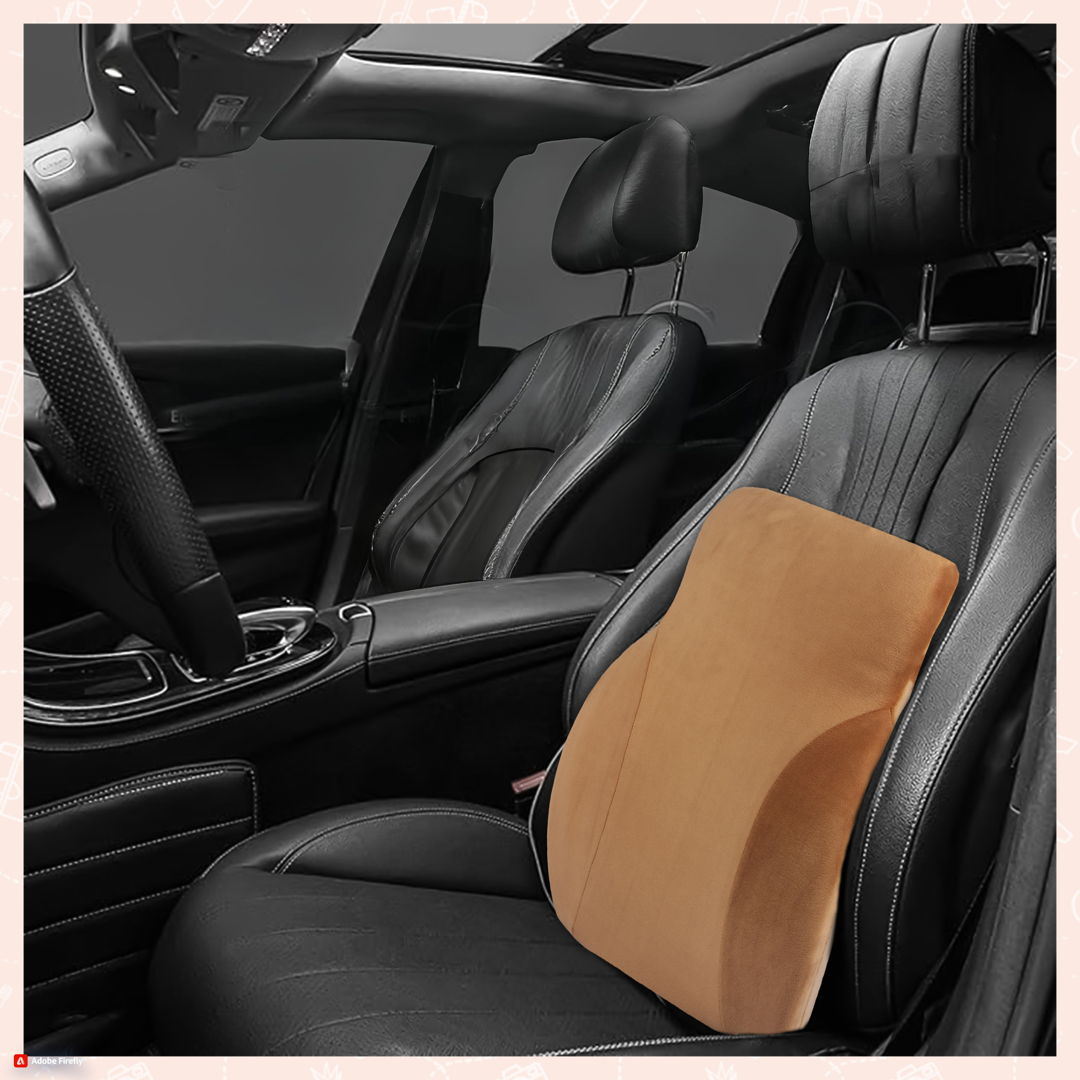 ORKA TRAVEL Presto Orthopaedic Mid-Backrest Cushion with Memory Foam (Ortho Backrest) (Tan) view 7