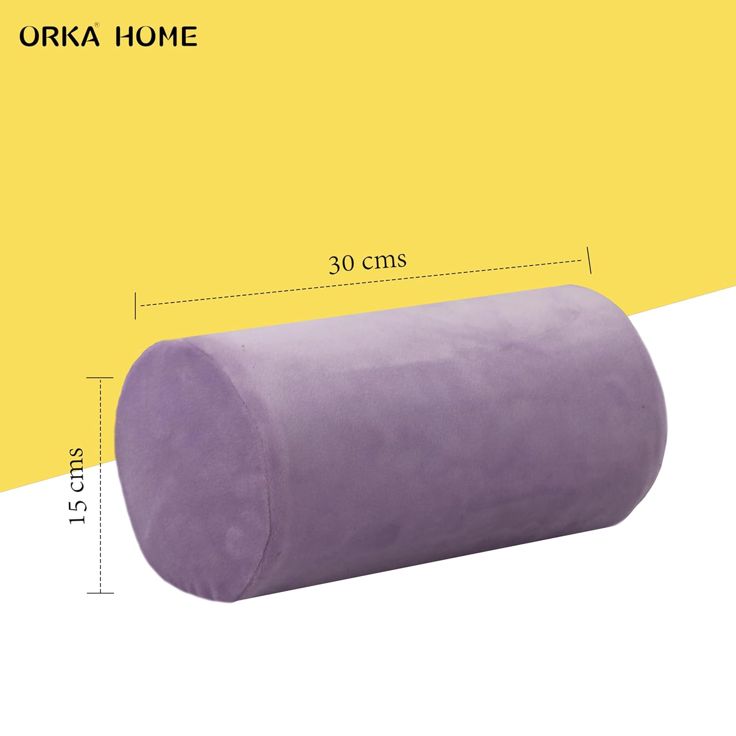 OrkaSleep Cervical Neck Roll Memory Foam Pillow, Bolster Pillow, Round Neck Pillows Support for Sleeping | Bolster Pillow for Bed, Legs, Back and Yoga (Purple) view 2