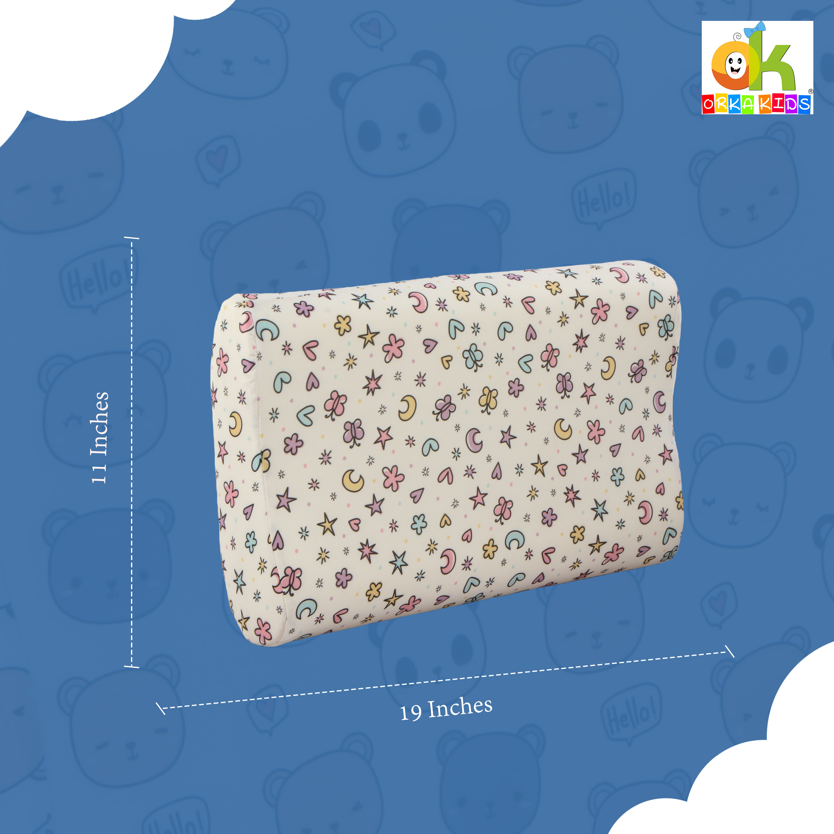 Orka Kids Kids Eco Orthopedic Contour Neck Support Pillow for Sleeping & Shoulder Pain Memory Foam Toons & Characters Orthopaedic Pillow Pack of 1  (Eco Contour Star D5) view 5
