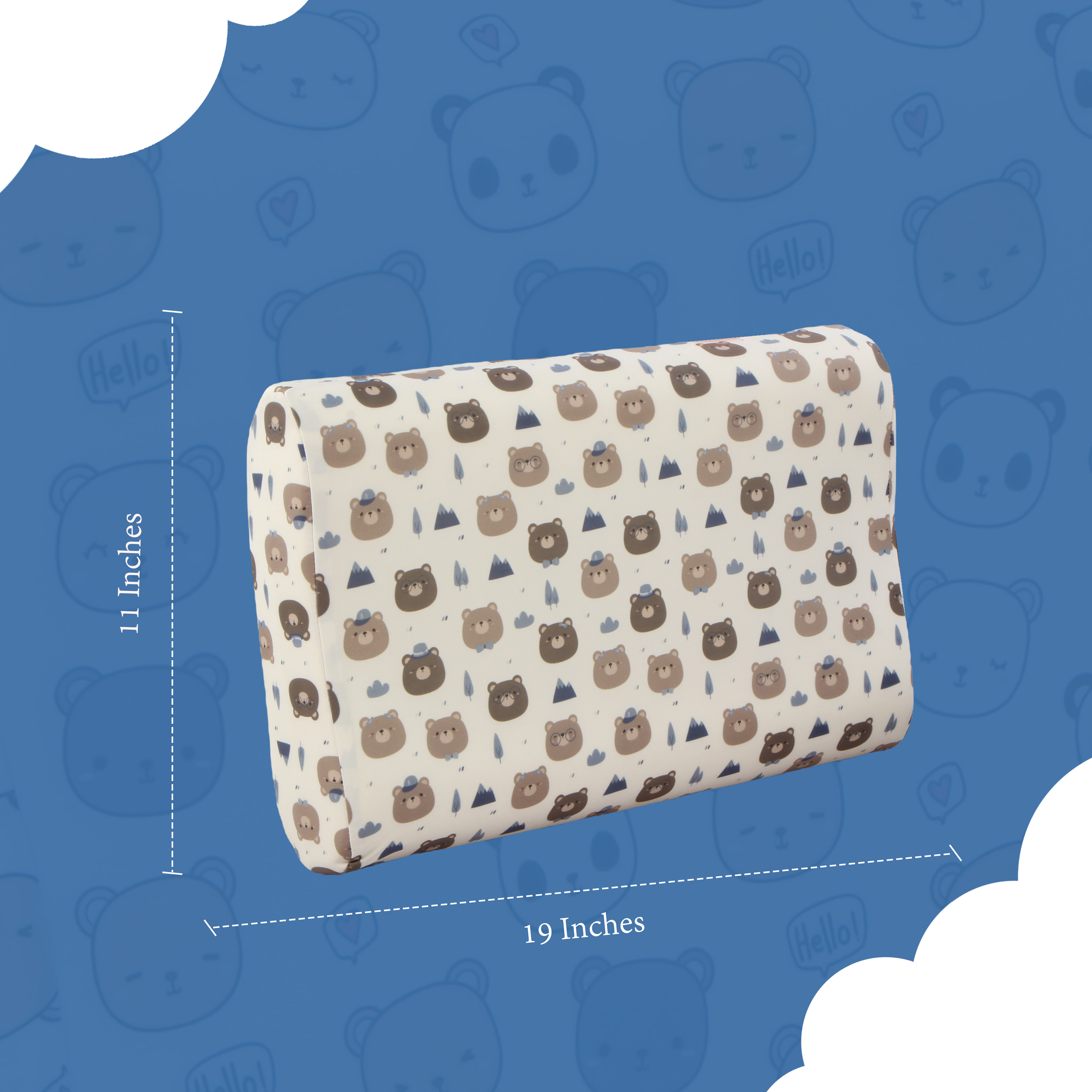 Orka Kids Kids Eco Orthopedic Contour Neck Support Pillow for Sleeping & Shoulder Pain Memory Foam Toons & Characters Orthopaedic Pillow Pack of 1  (Eco Contour Twins Bear D view 5