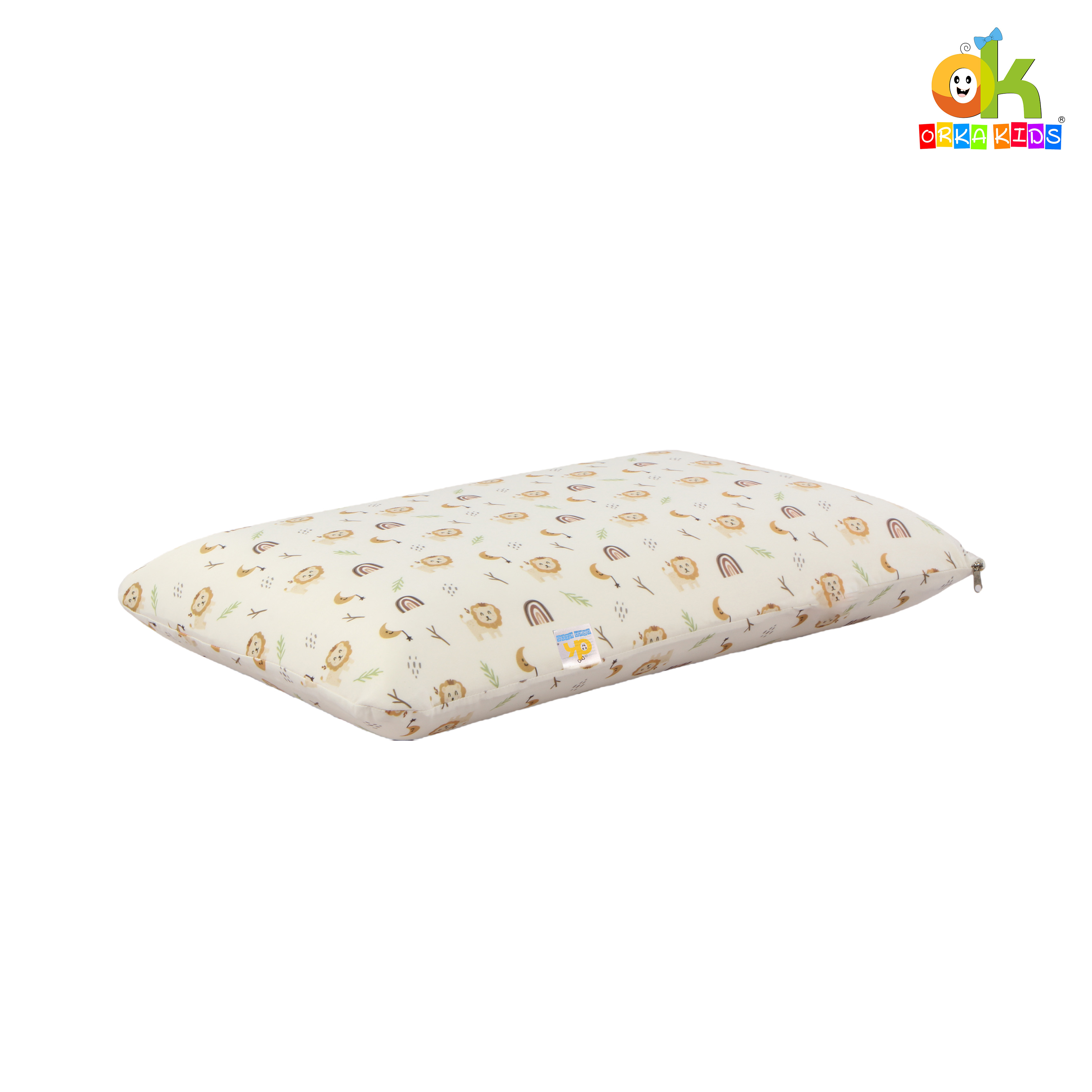 Orka Kids Kids Eco Rectangular Neck Support Pillow for Sleeping & Shoulder Pain Memory Foam Toons & Characters Orthopaedic Pillow Pack of 1  (Lion Toddler)
