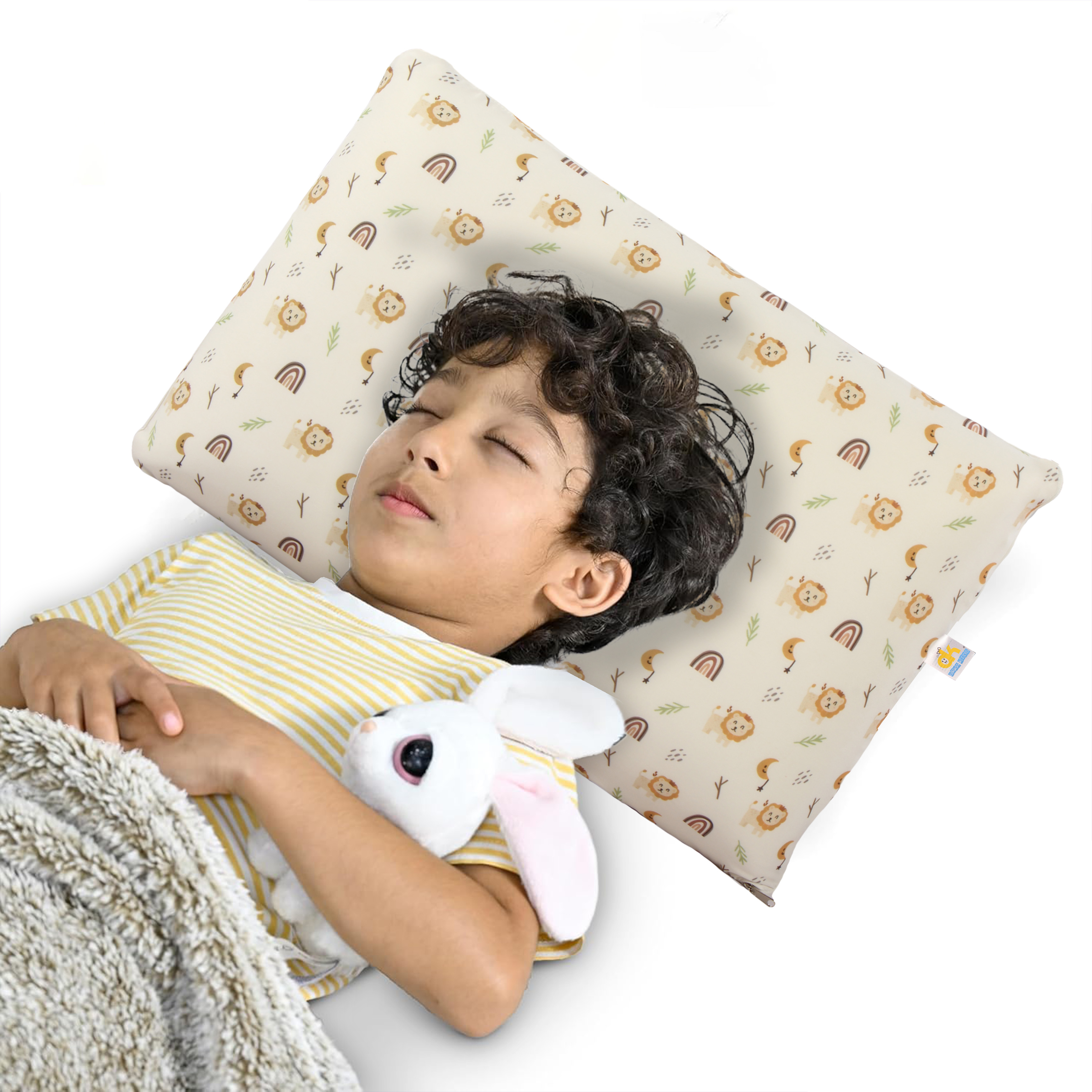 Orka Kids Kids Eco Rectangular Neck Support Pillow for Sleeping & Shoulder Pain Memory Foam Toons & Characters Orthopaedic Pillow Pack of 1  (Lion Toddler) view 5
