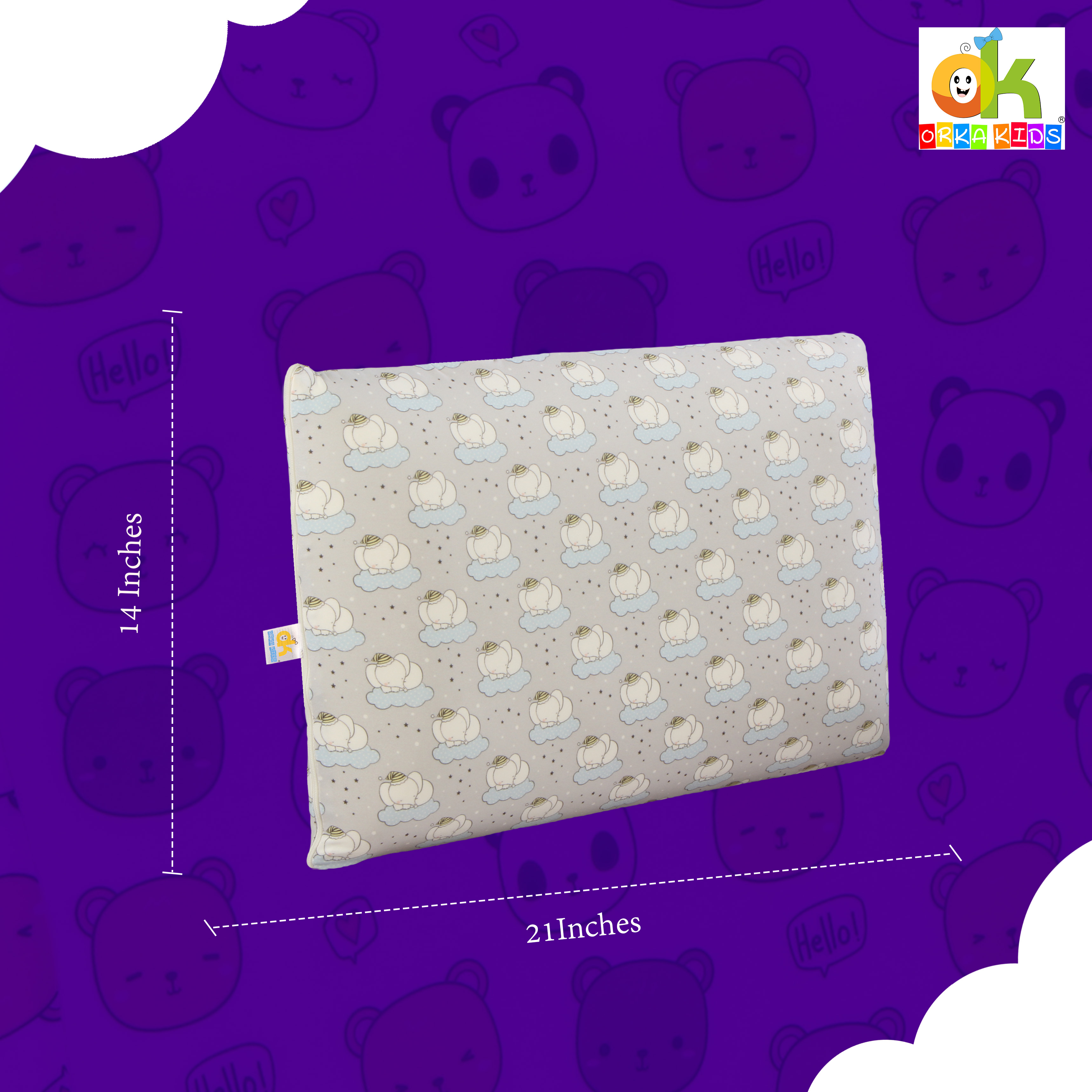 Orka Kids Kids Eco Rectangular Neck Support Pillow for Sleeping & Shoulder Pain Memory Foam Toons & Characters Orthopaedic Pillow Pack of 1  (Ganesh Toddler) view 5